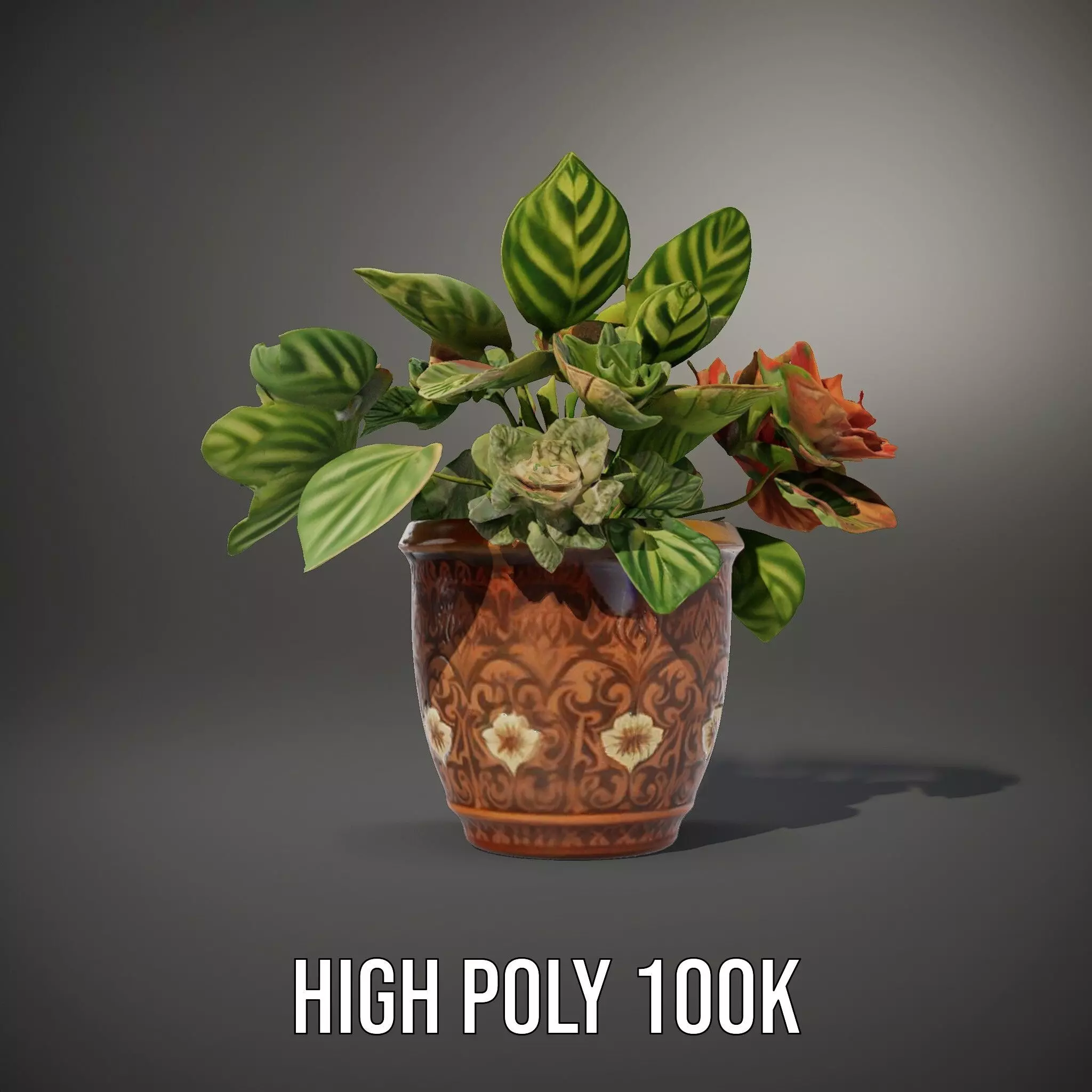 Decorative Potted Plant model pack Low-poly 3D model_8