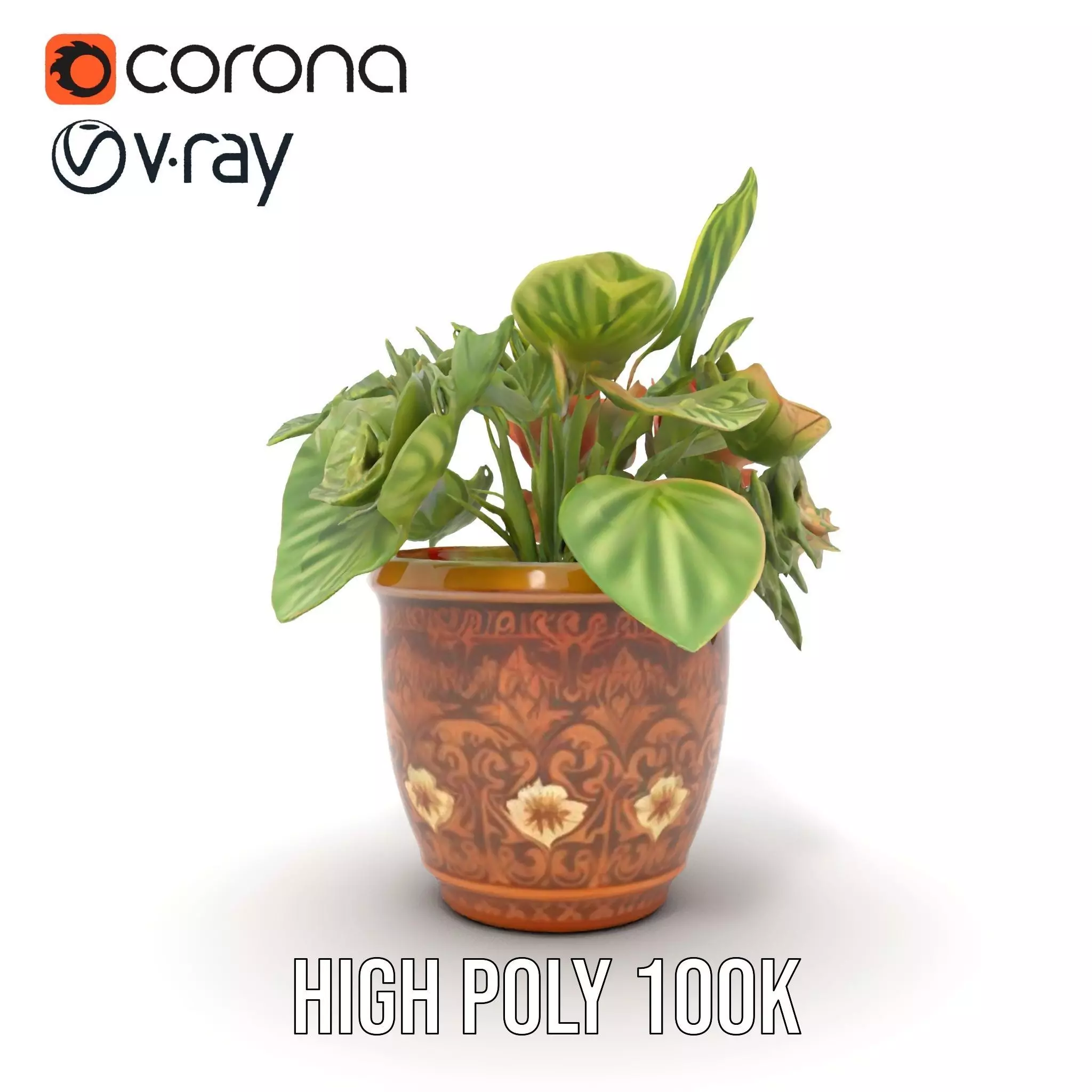 Decorative Potted Plant model pack Low-poly 3D model_20