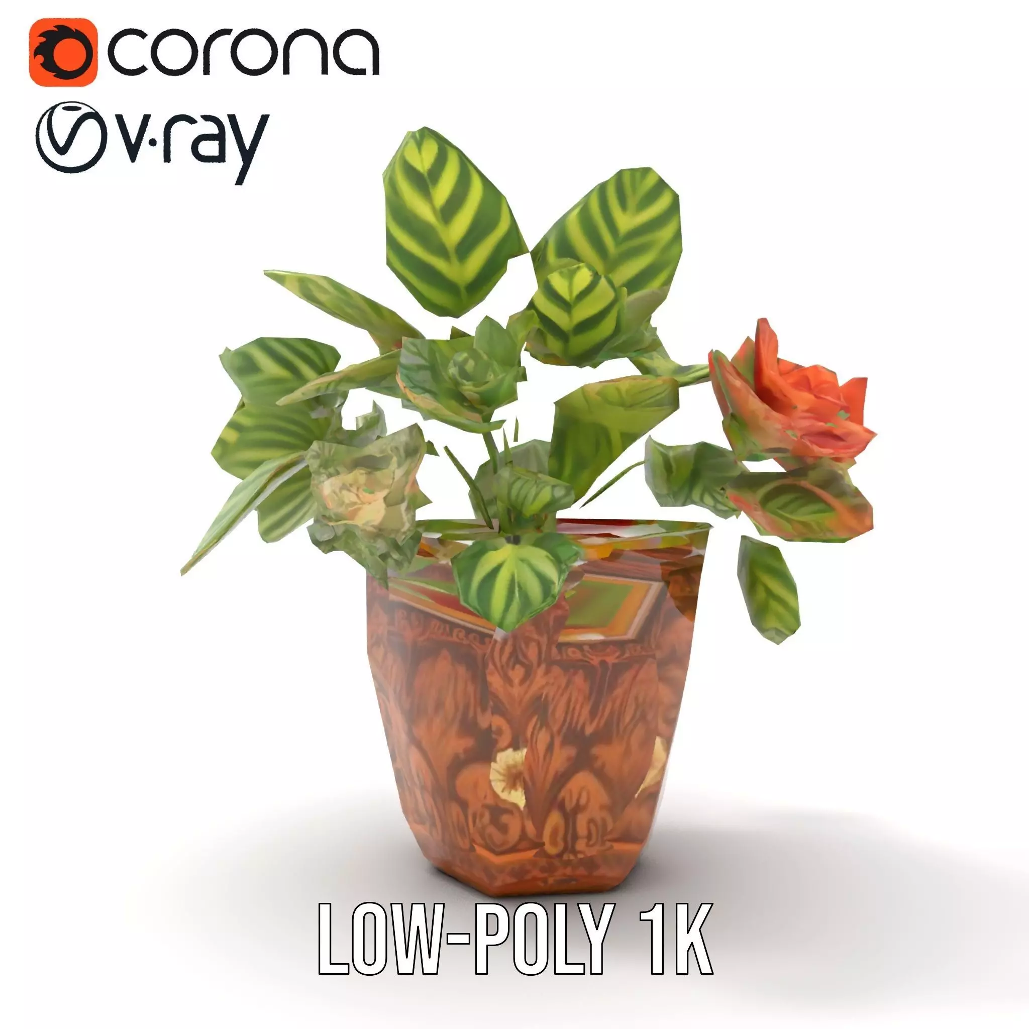 Decorative Potted Plant model pack Low-poly 3D model_7