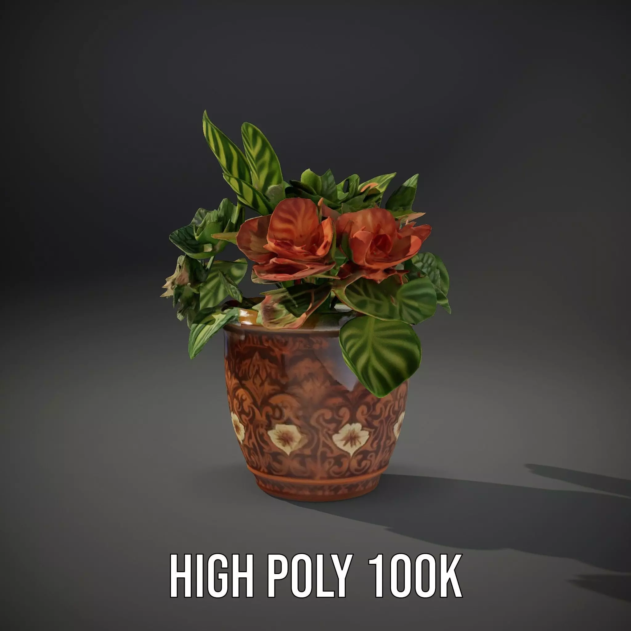 Decorative Potted Plant model pack Low-poly 3D model_10