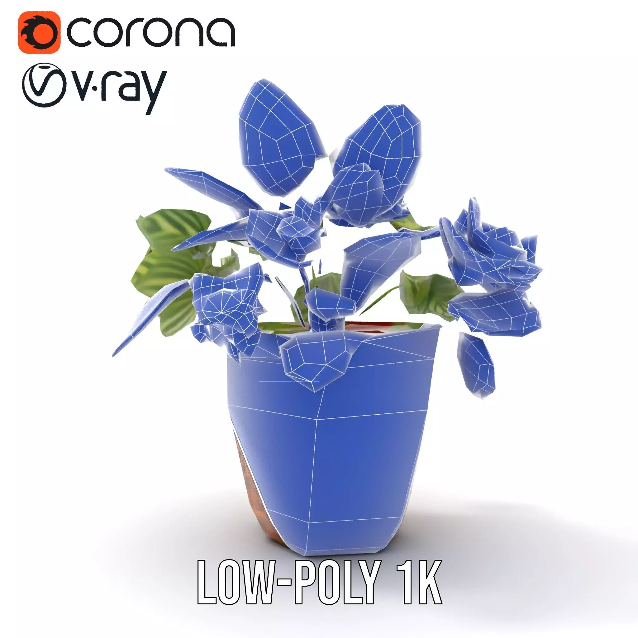 Decorative Potted Plant model pack Low-poly 3D model_25