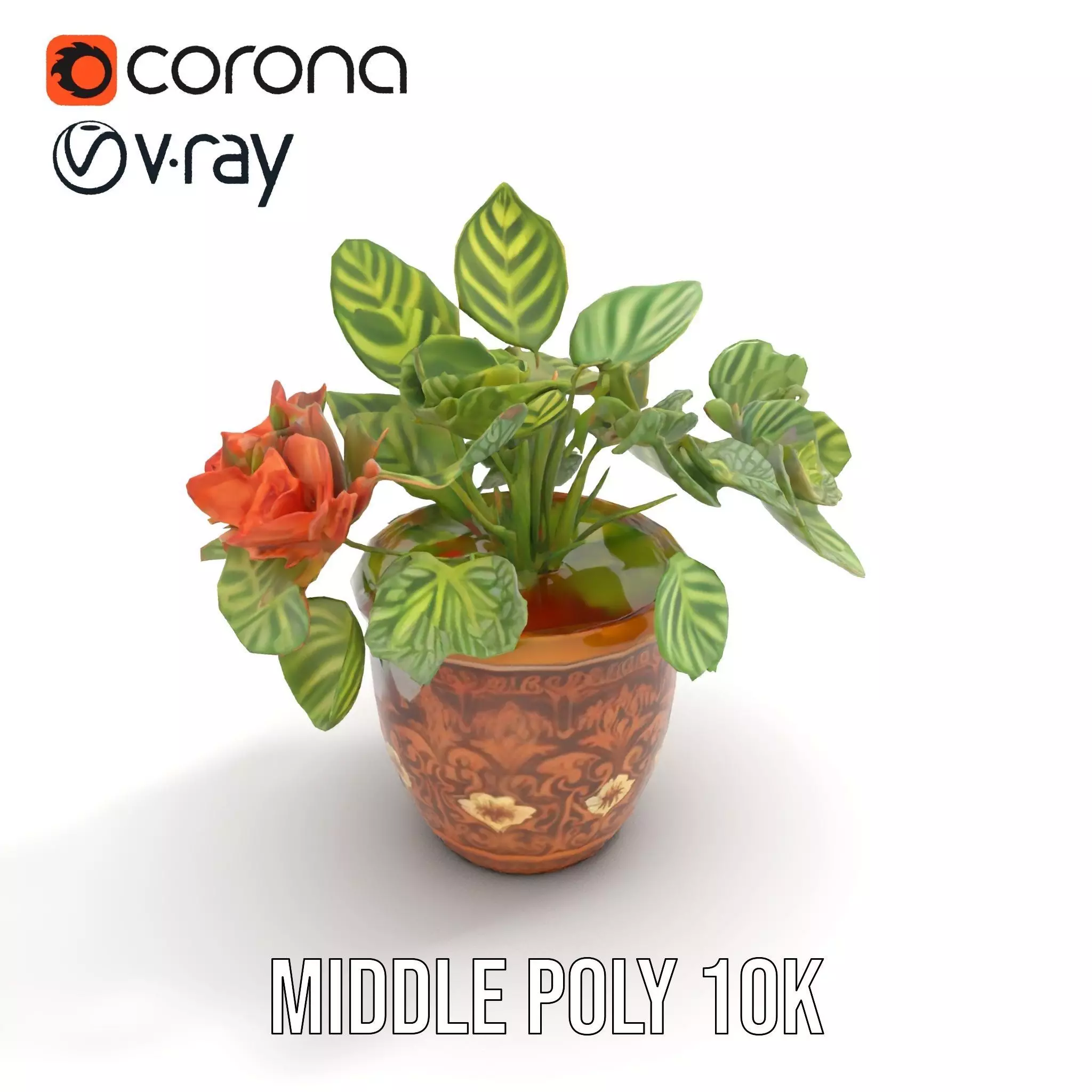 Decorative Potted Plant model pack Low-poly 3D model_11