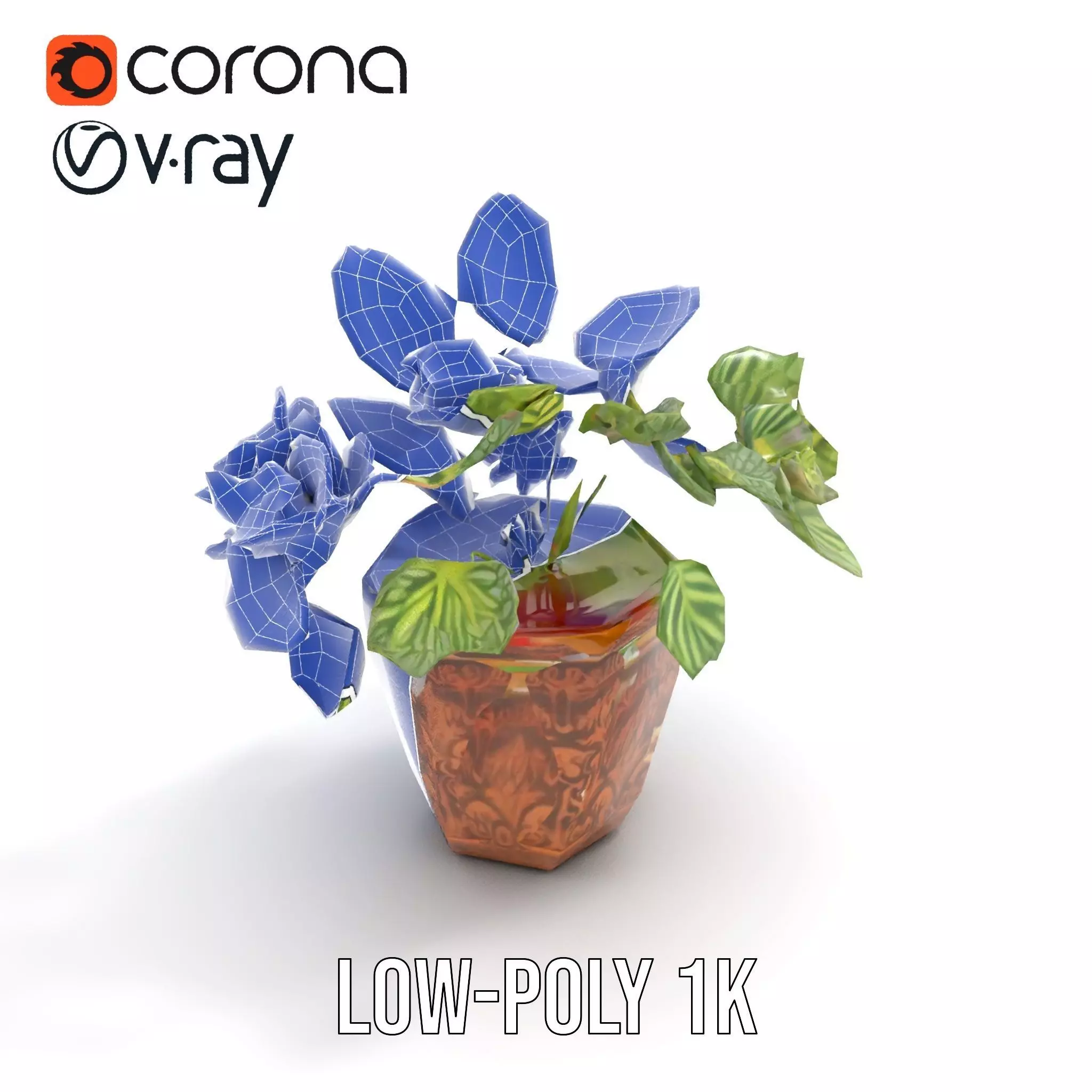 Decorative Potted Plant model pack Low-poly 3D model_12