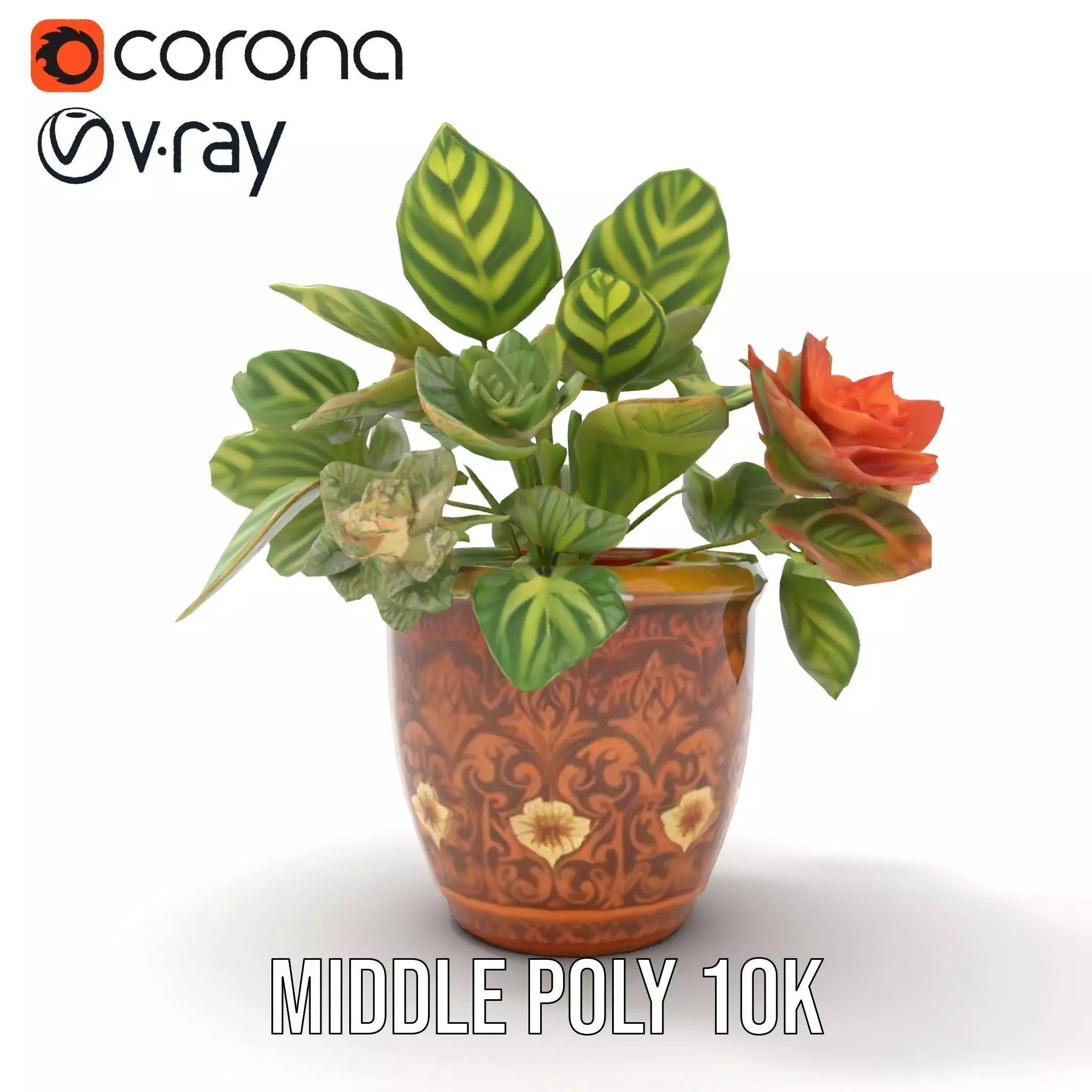 Decorative Potted Plant model pack Low-poly 3D model_18