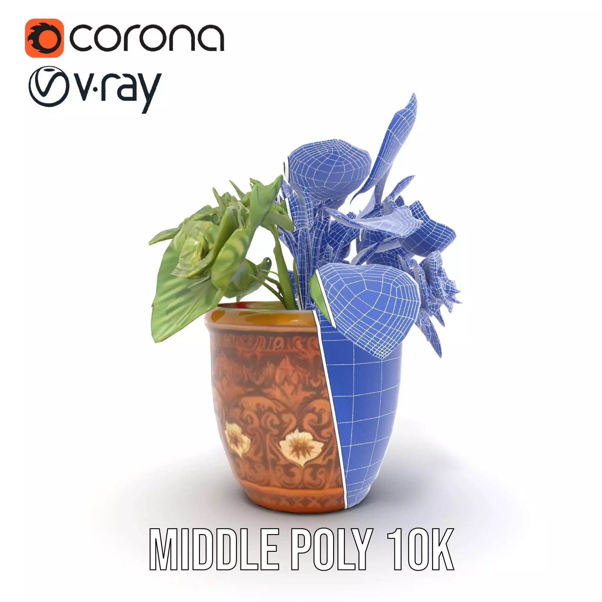 Decorative Potted Plant model pack Low-poly 3D model_27