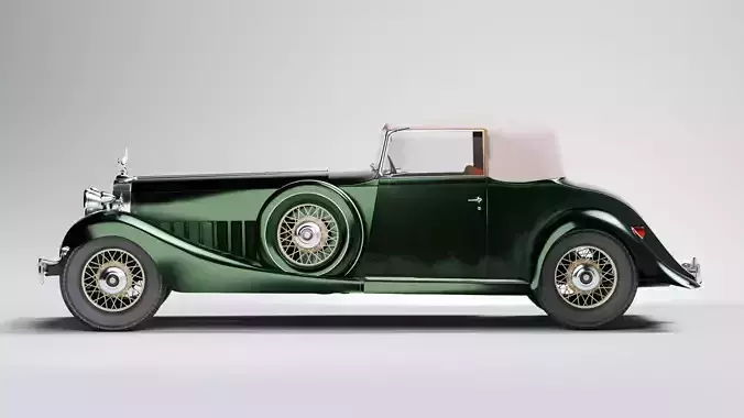 Vintage Classic Car 3D Model 1930s Luxury Convertible