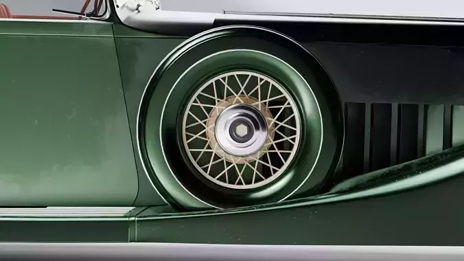 Vintage Classic Car 3D Model 1930s Luxury Convertible 3D model 5
