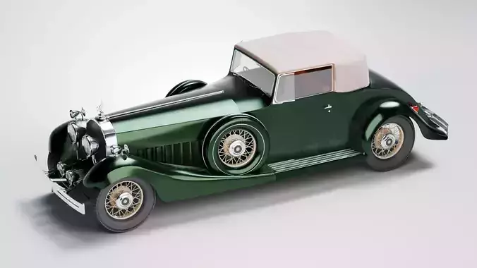 Vintage Classic Car 3D Model 1930s Luxury Convertible 3D model 3