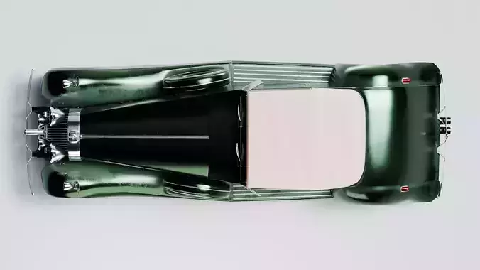 Vintage Classic Car 3D Model 1930s Luxury Convertible 3D model 7