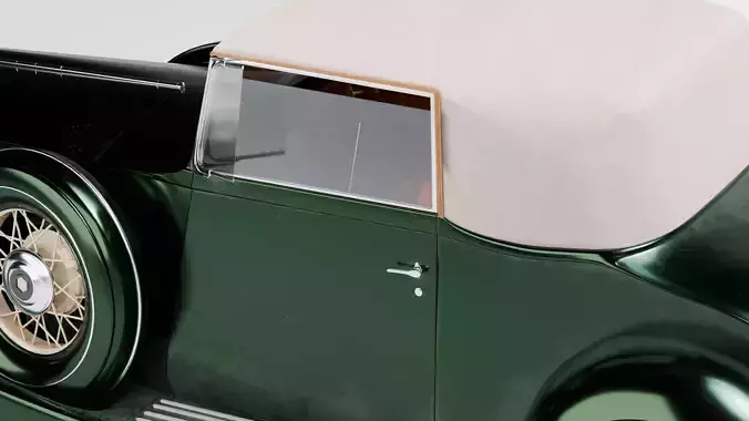 Vintage Classic Car 3D Model 1930s Luxury Convertible 3D model 6