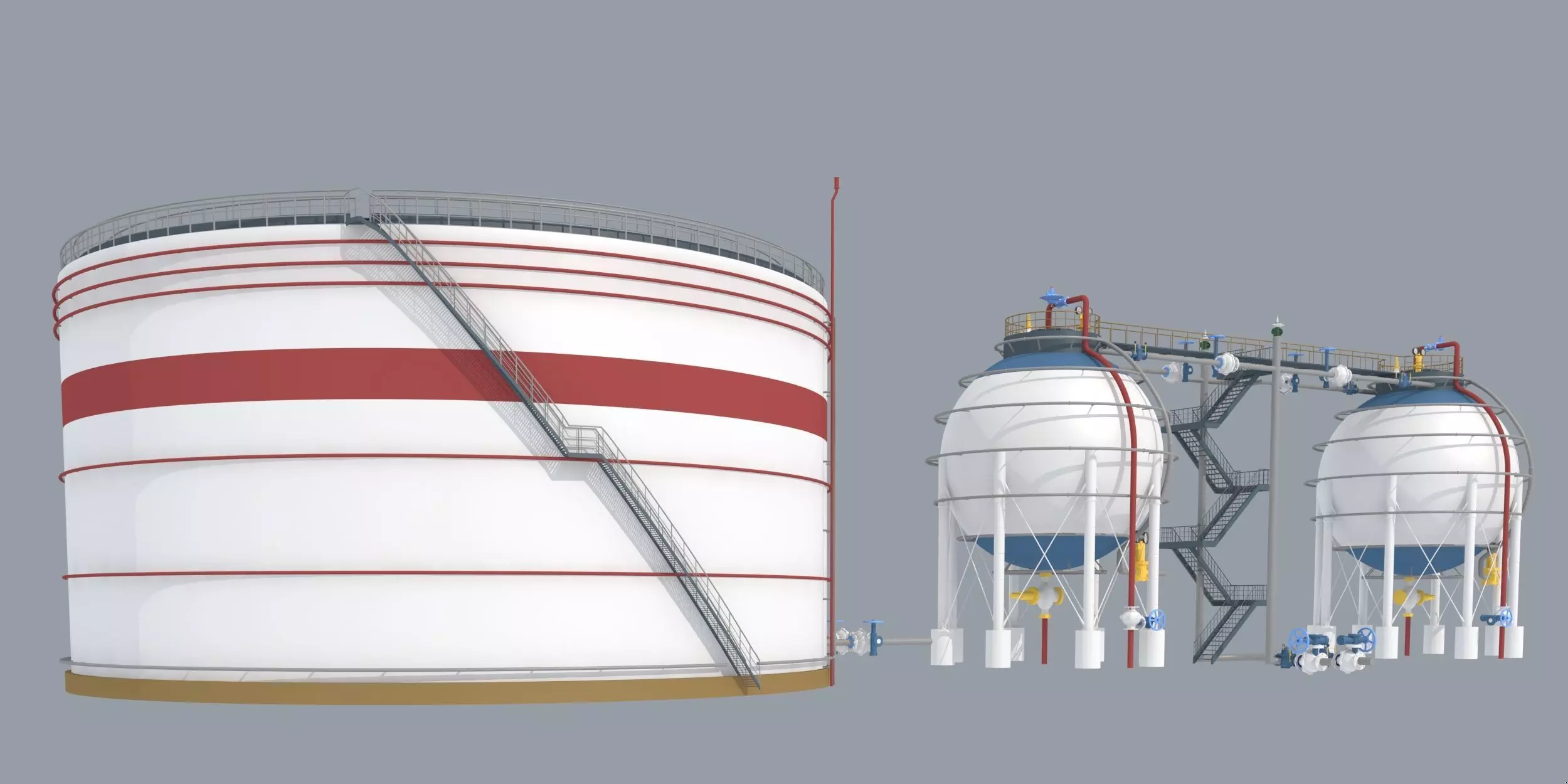 oil tanks 3D model_0