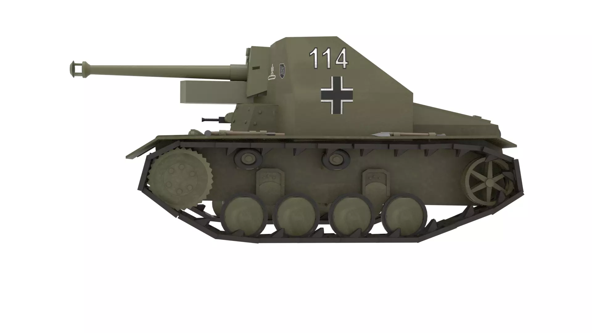 WW2 German Marder 2 Tank Destroyer 3D model