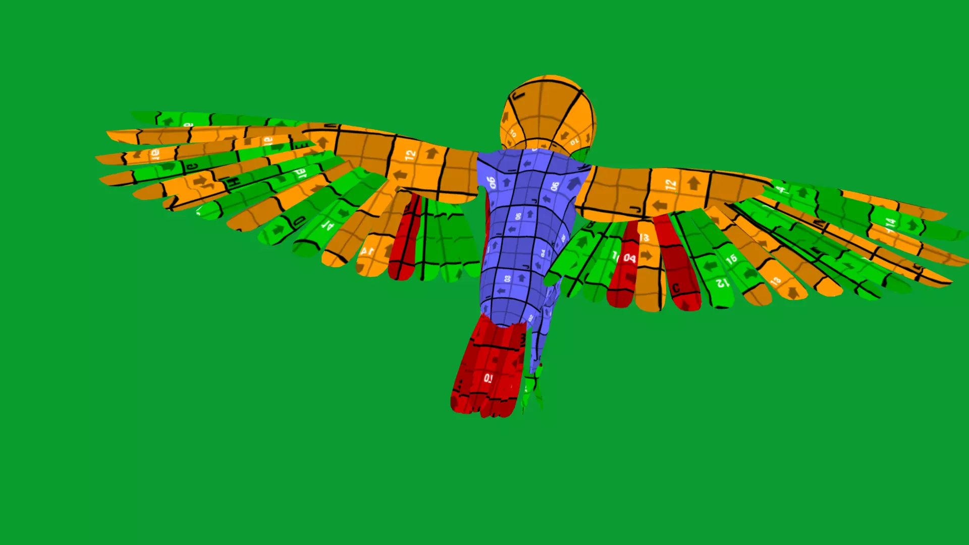Asian Barn Owl Bird Low-poly 3D model_49