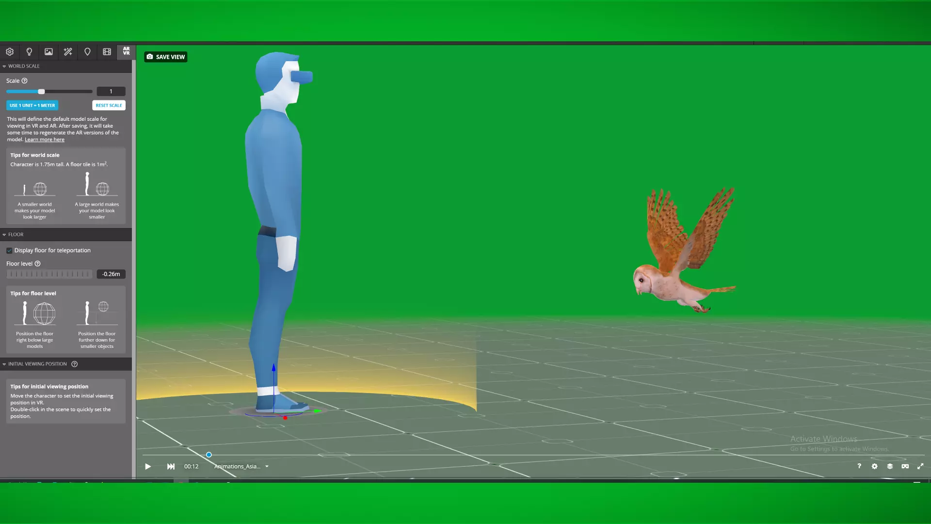 Asian Barn Owl Bird Low-poly 3D model_6