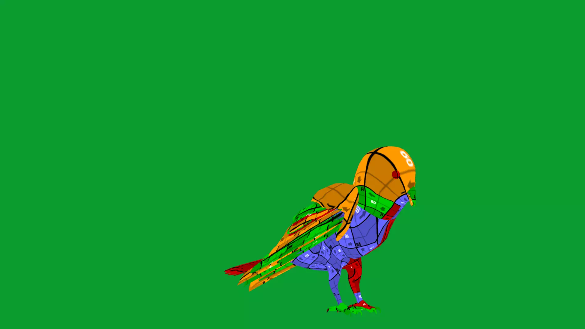 Asian Barn Owl Bird Low-poly 3D model_42