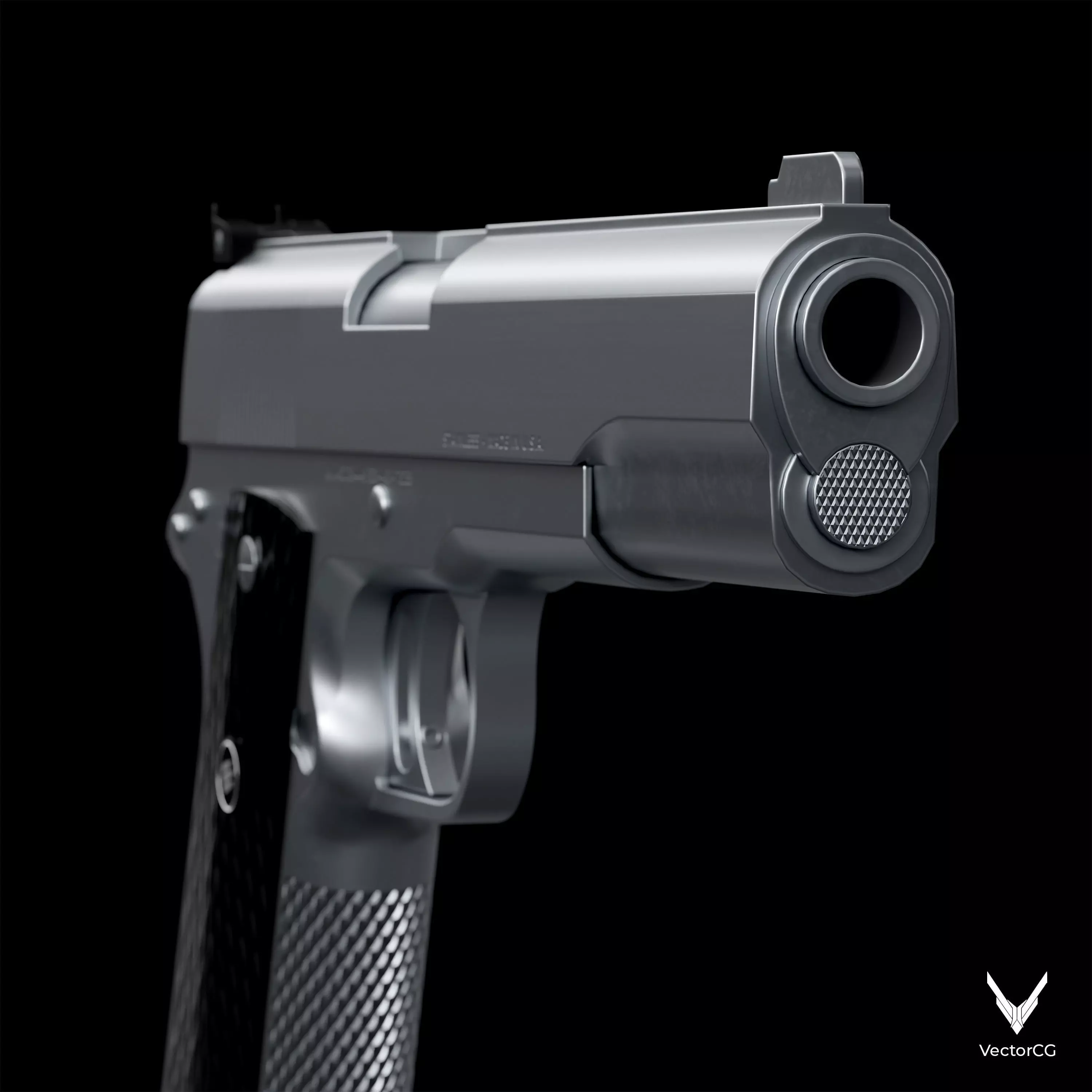 AMT Hardballer Low-poly 3D model_12