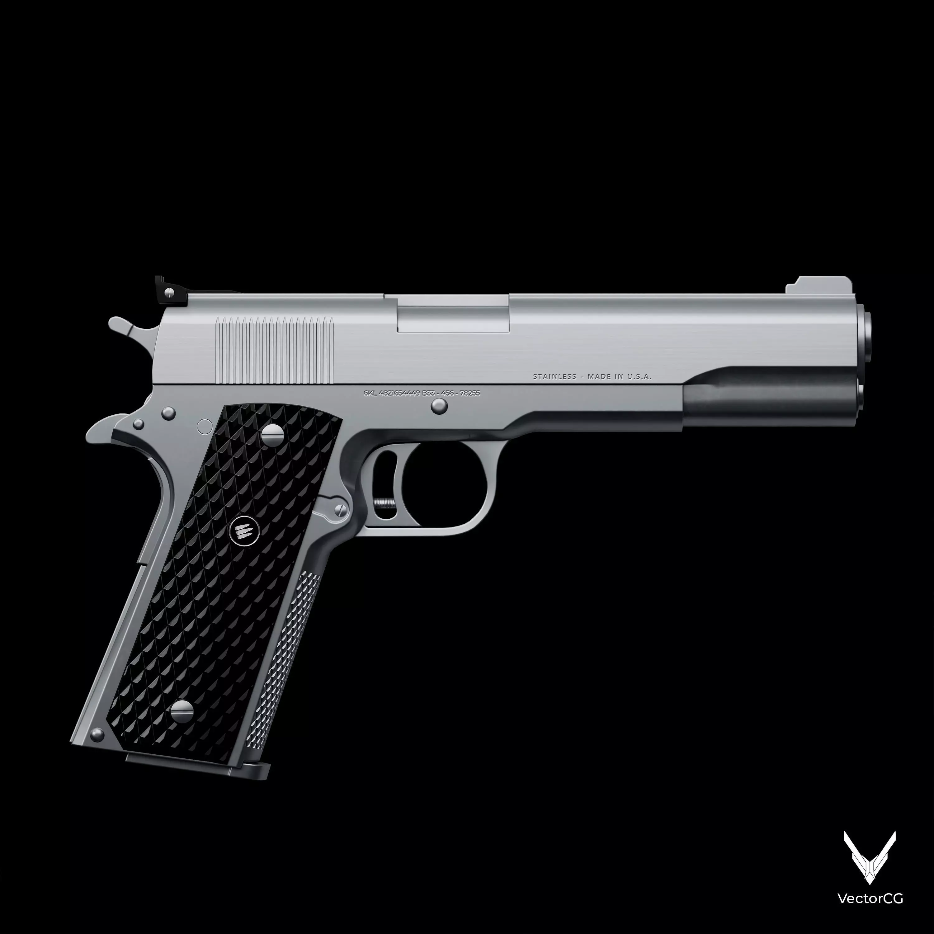 AMT Hardballer Low-poly 3D model_11