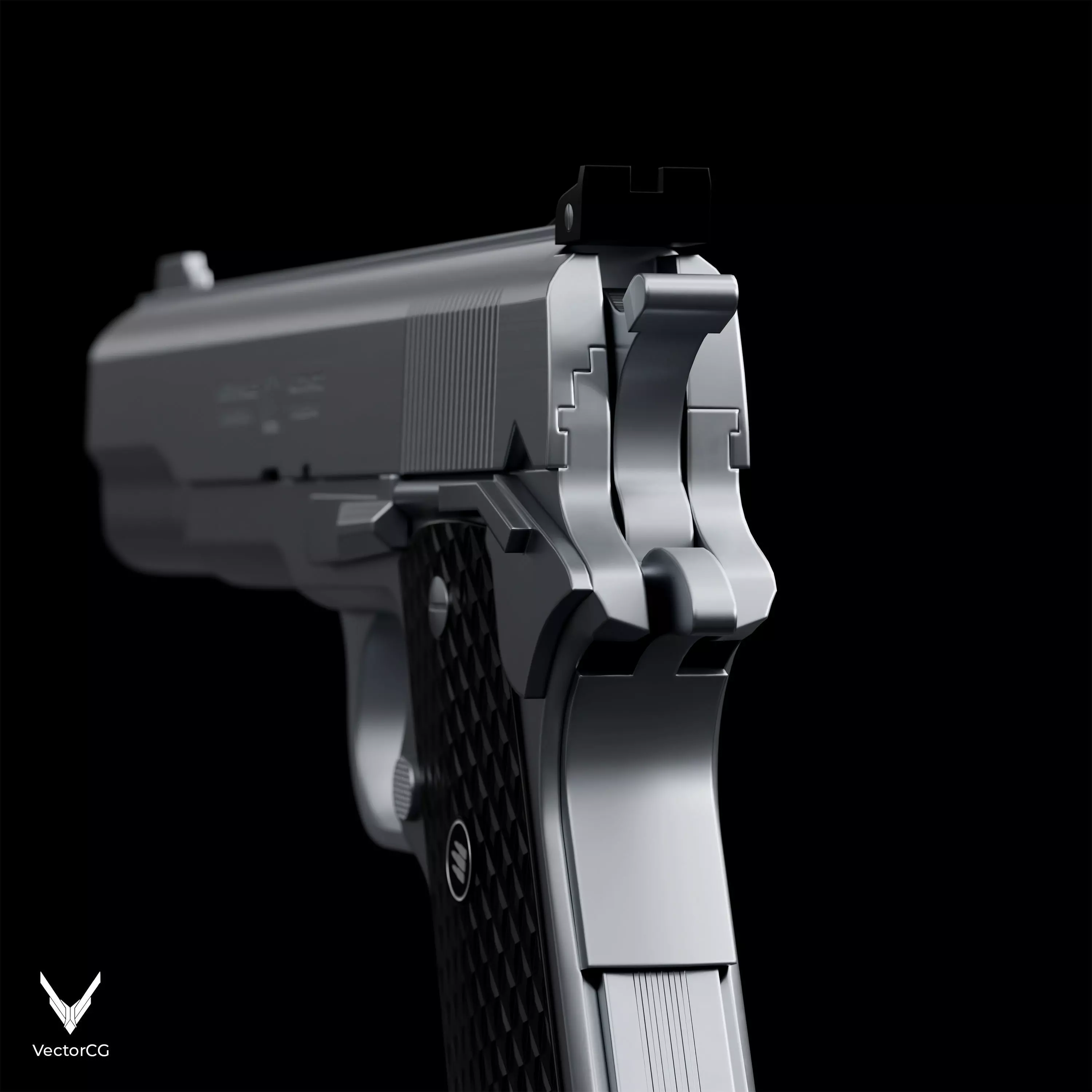 AMT Hardballer Low-poly 3D model_13