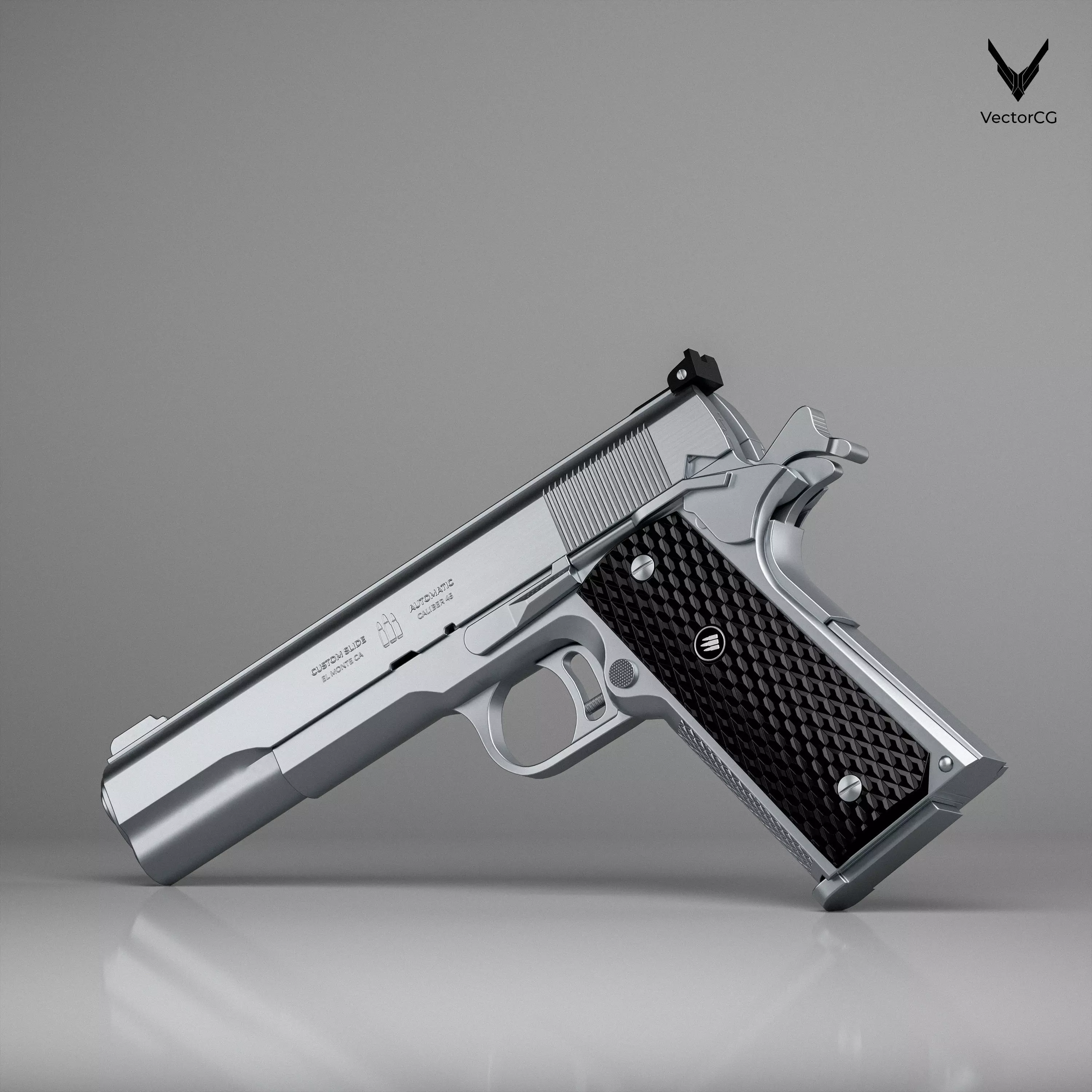 AMT Hardballer Low-poly 3D model_2