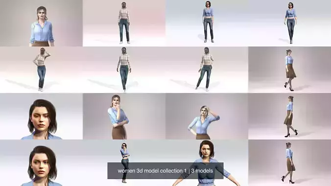 women 3d model collection 1