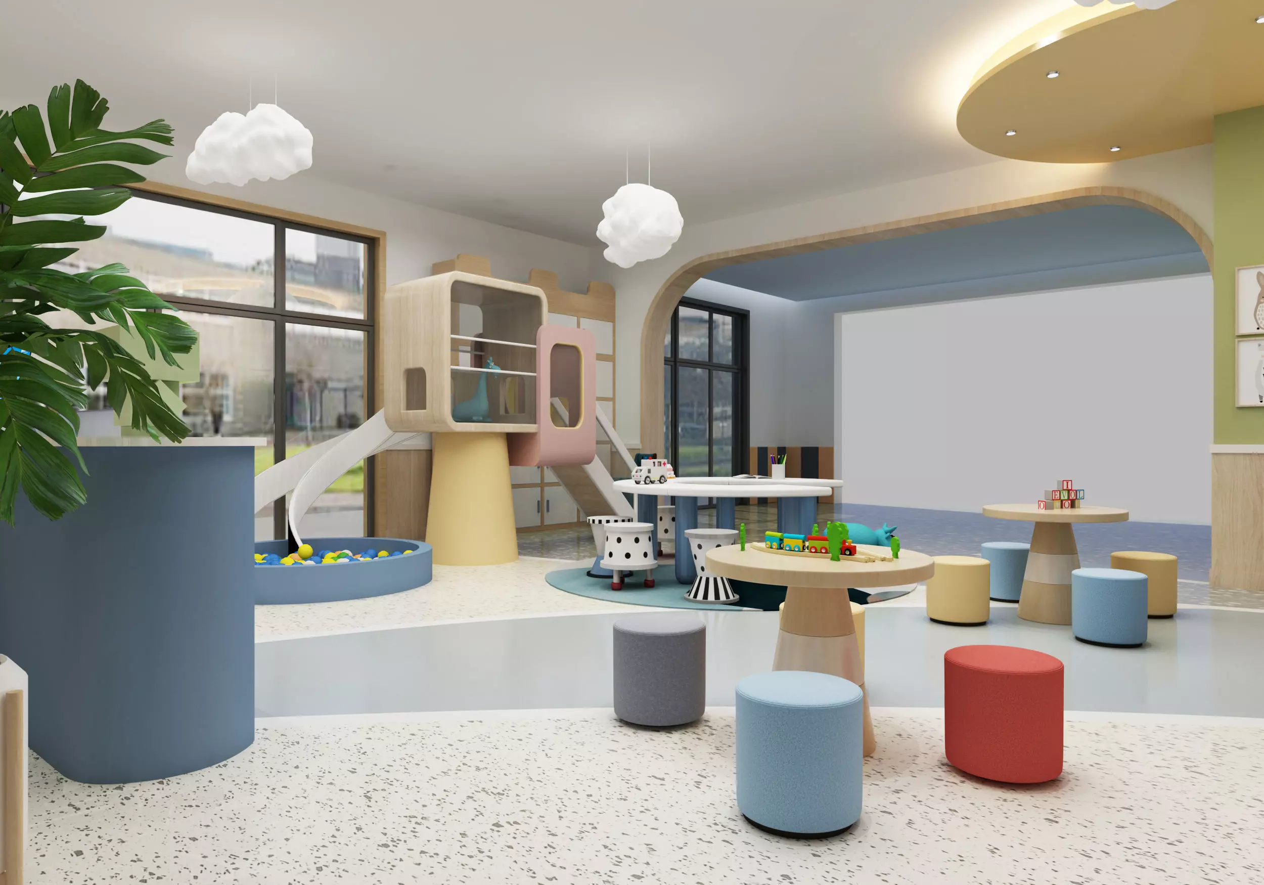 kindergarten Low-poly 3D model_6