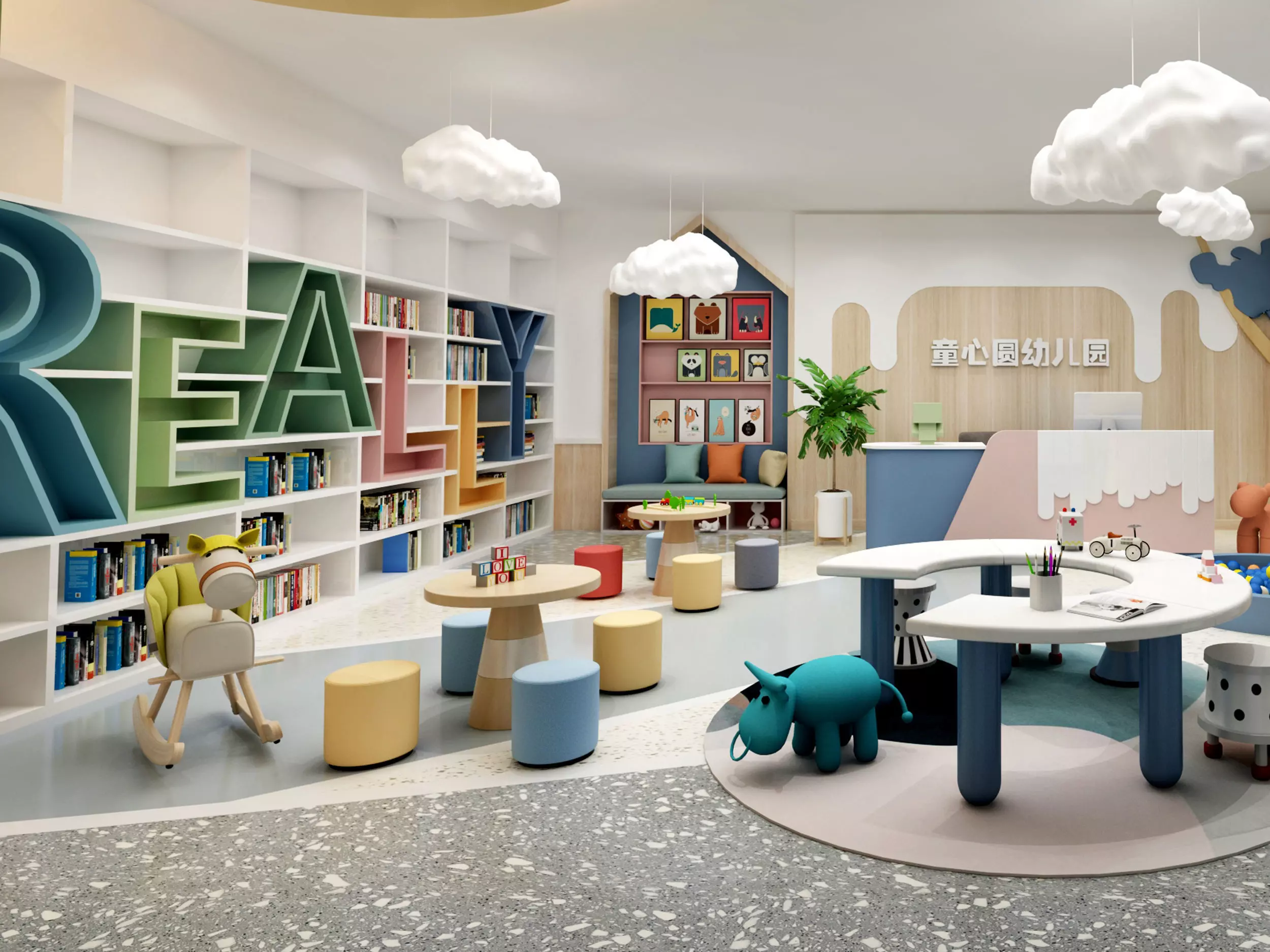 kindergarten Low-poly 3D model_2