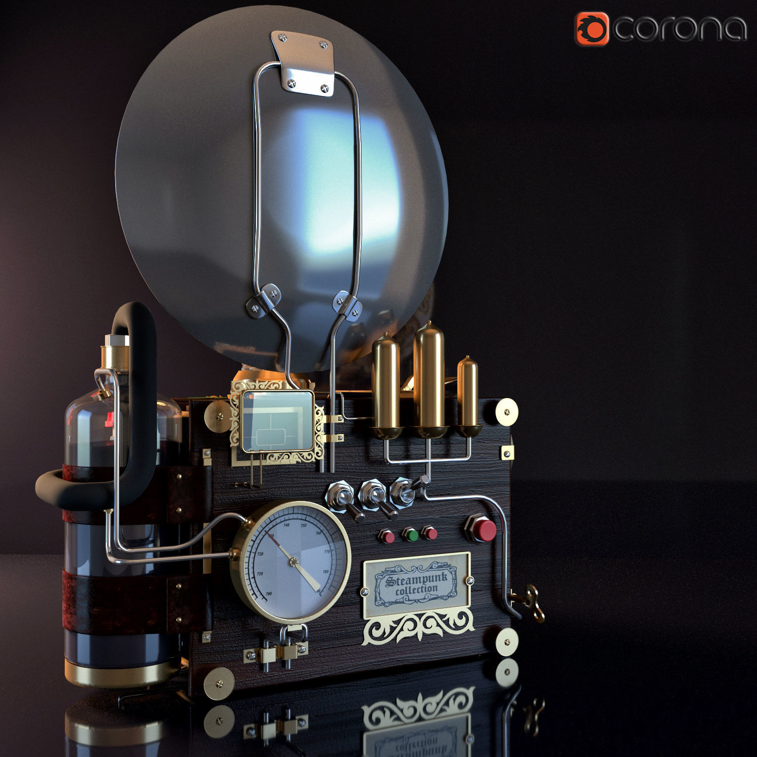 Steampunk camera 3D model_1