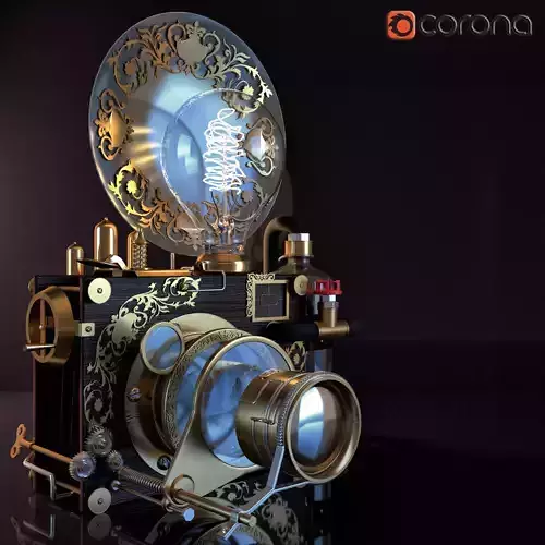 Steampunk camera 3D model