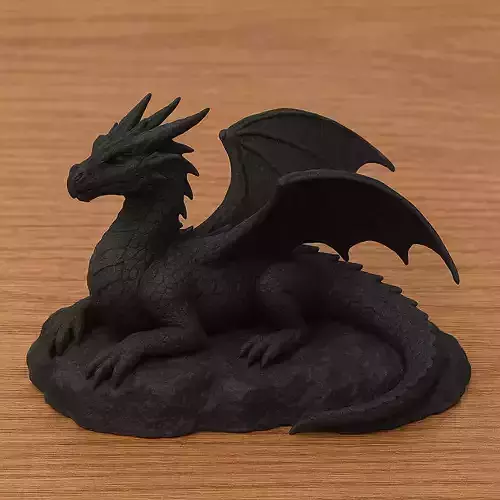 Black Dragon Figure Bookshelf Decor