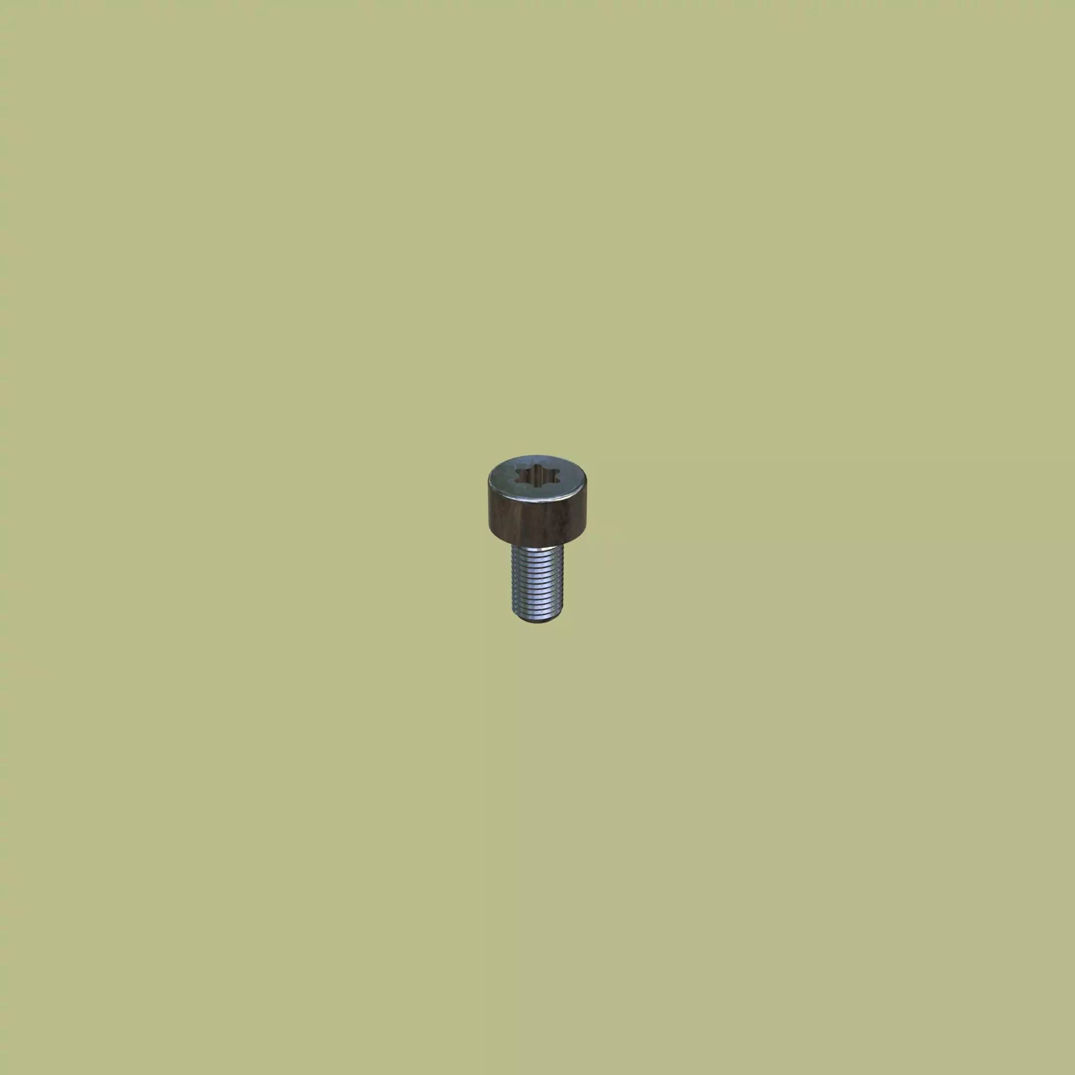 Steel Stained M3 Torx T10 Cap Bolt with PBR 4K 3D model_0