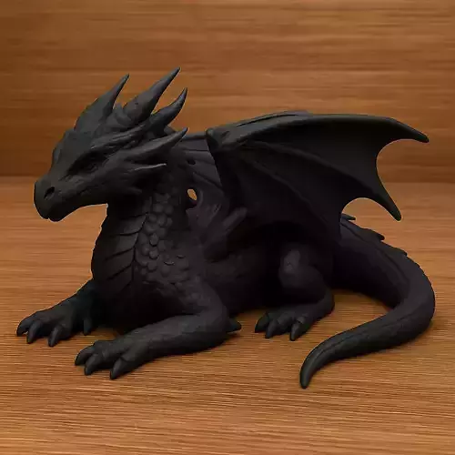 Black Dragon Figure Decor Bookshelf