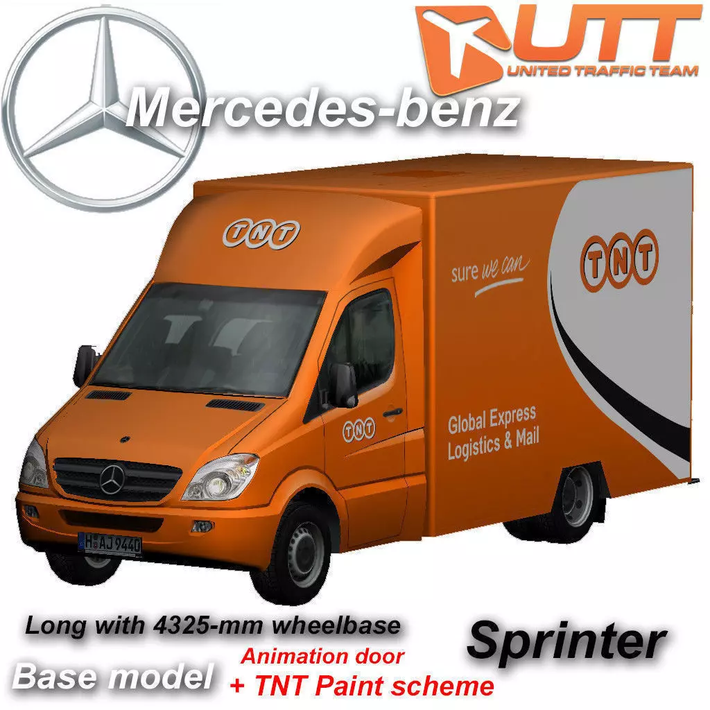Mercedes-Benz Sprinter TNT animated Low-poly 3D model_0