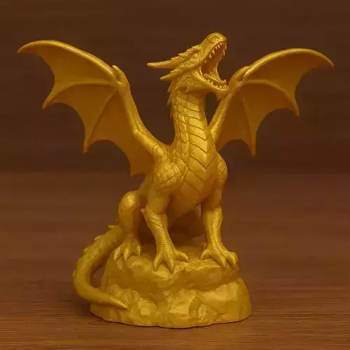 Skyward Golden Dragon Roar