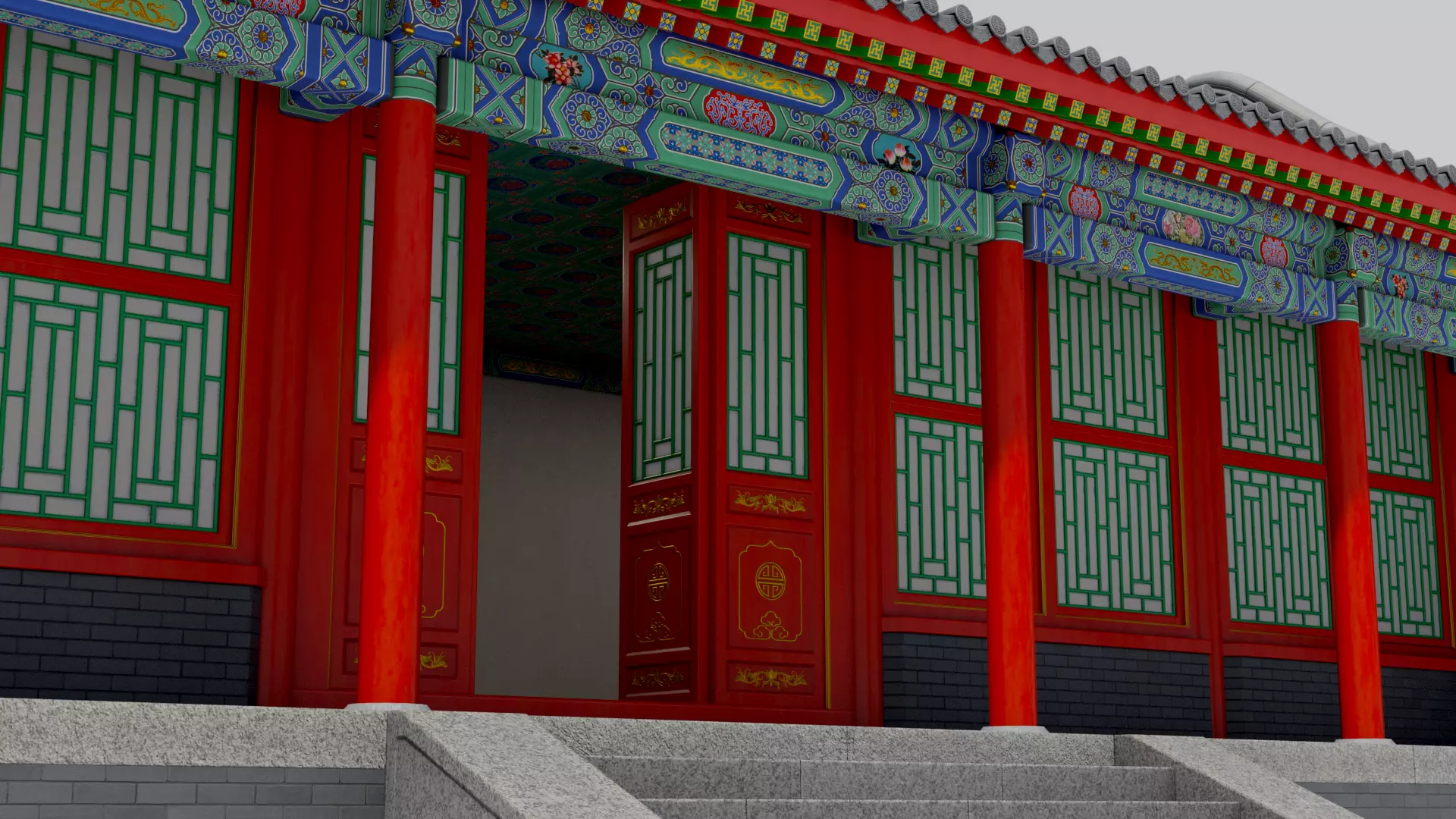 Asia China Ancient Architecture Low-poly 3D model_7
