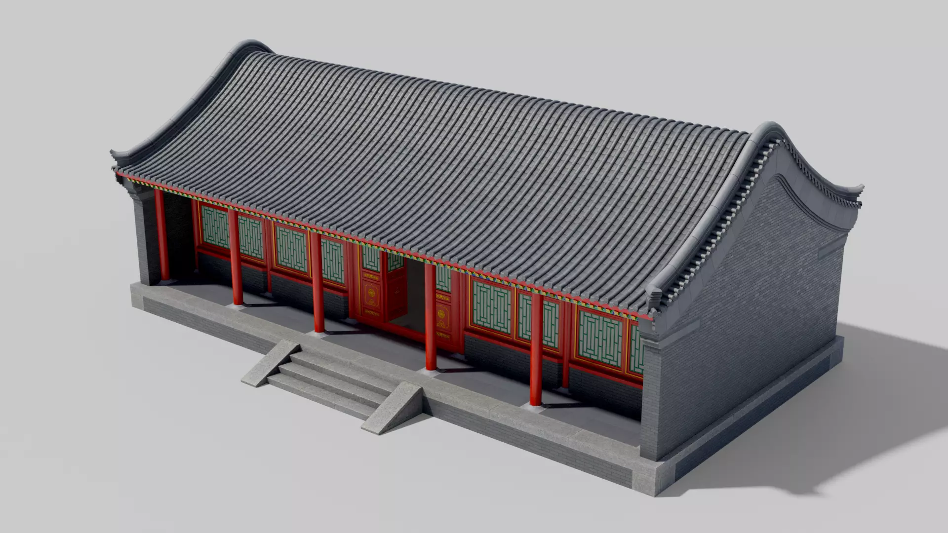 Asia China Ancient Architecture Low-poly 3D model_10
