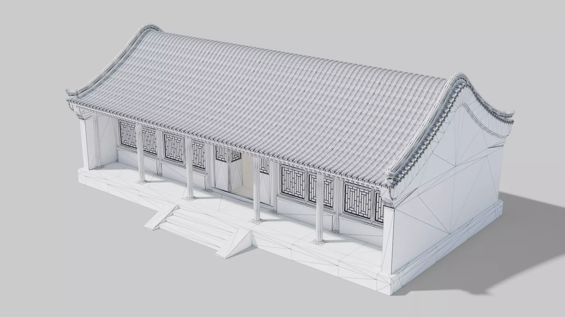 Asia China Ancient Architecture Low-poly 3D model_11