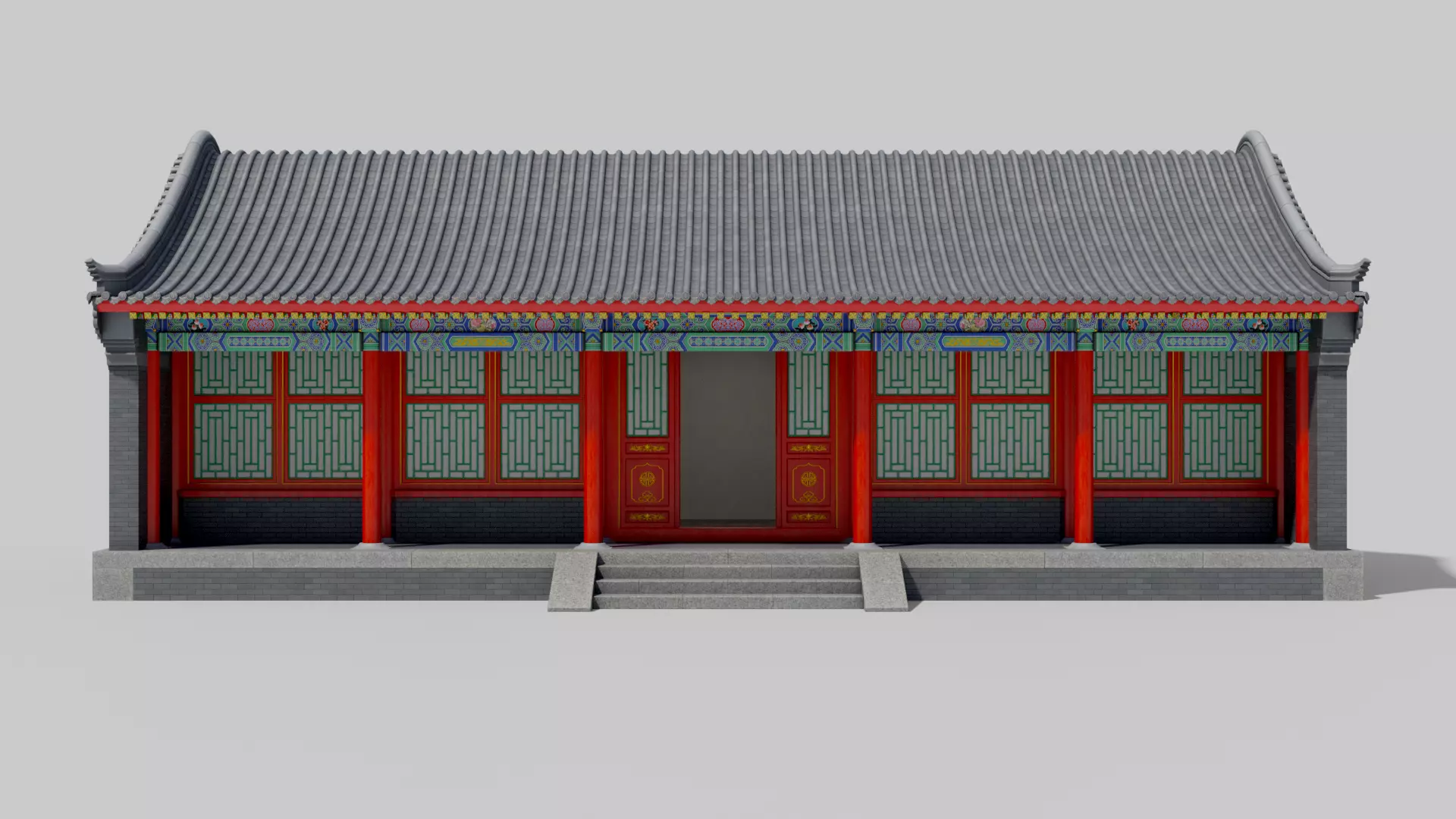 Asia China Ancient Architecture Low-poly 3D model_2