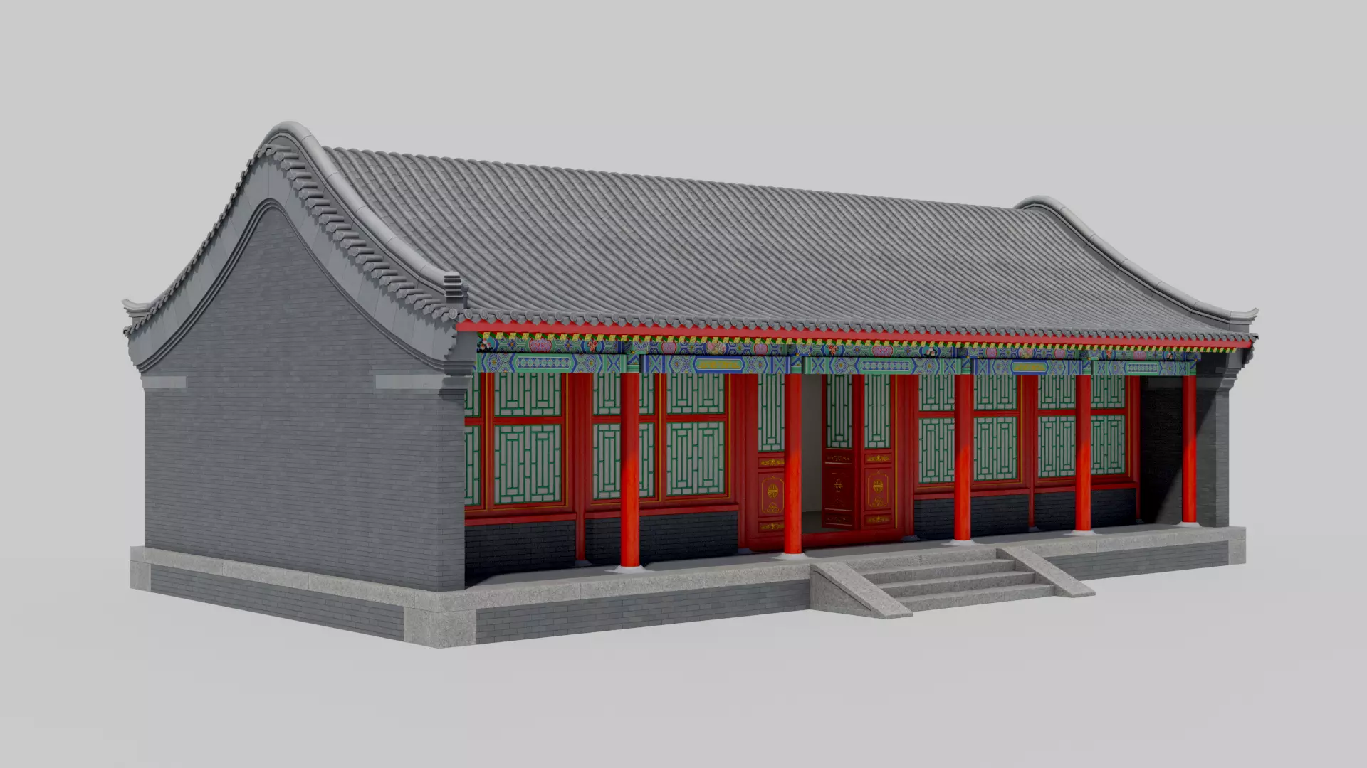 Asia China Ancient Architecture Low-poly 3D model_6