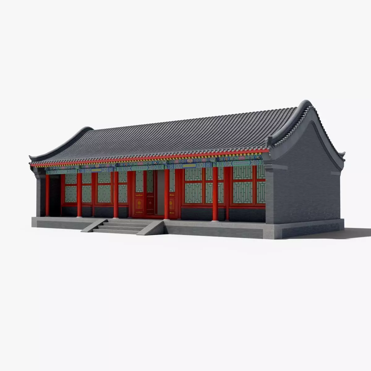 Asia China Ancient Architecture Low-poly 3D model_16