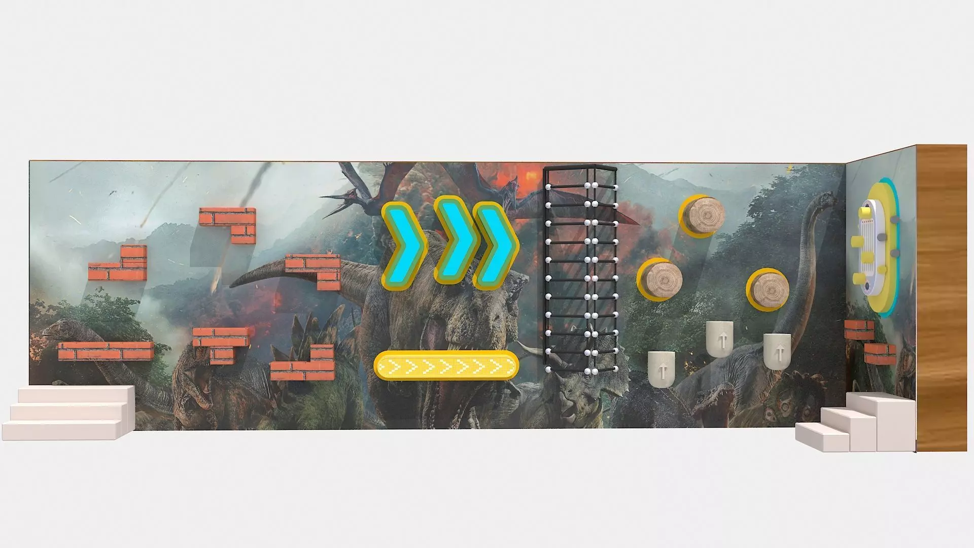 Indoor wall challenge level combination 3D model_5