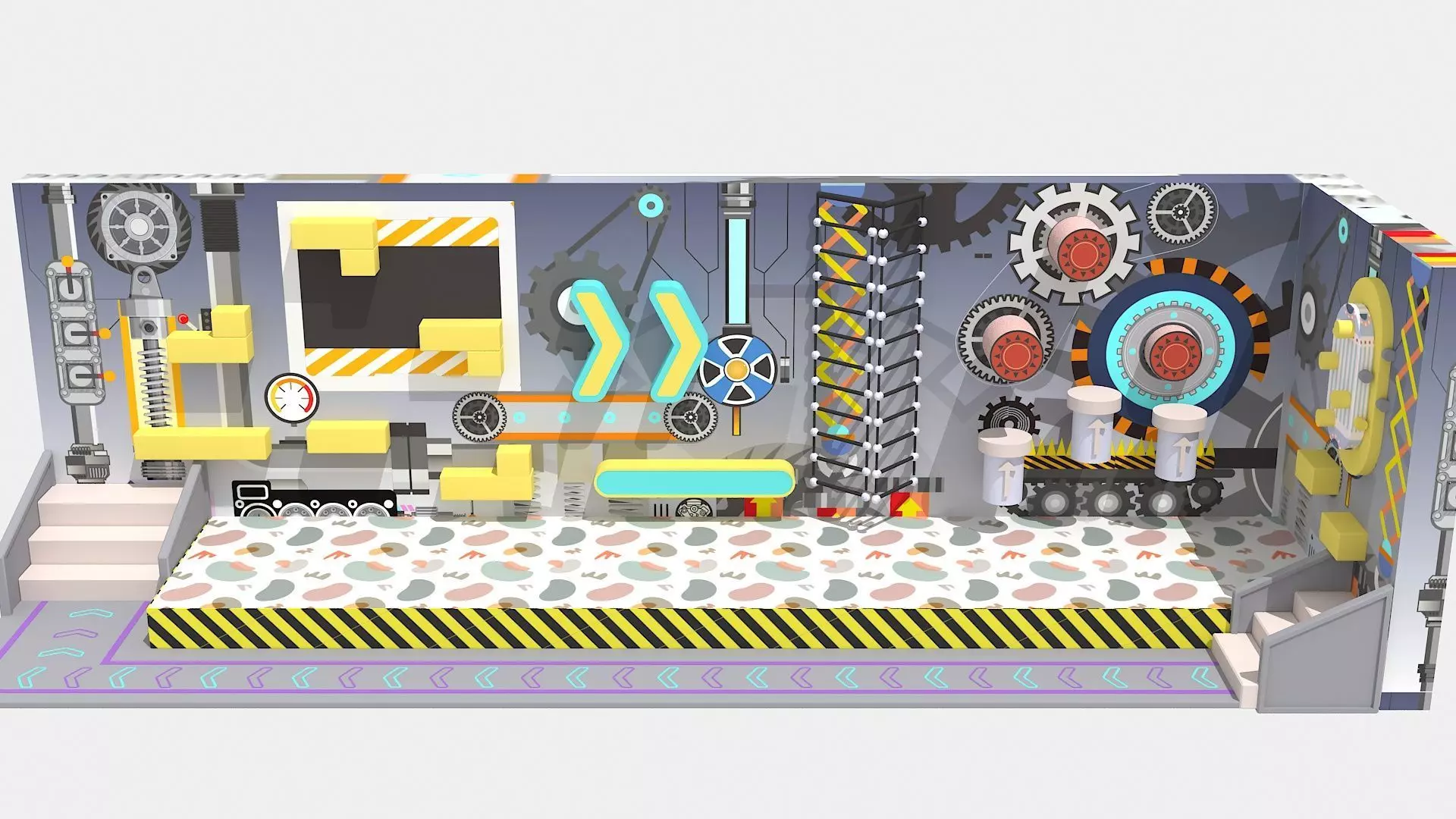 Indoor wall challenge level combination 3D model_10