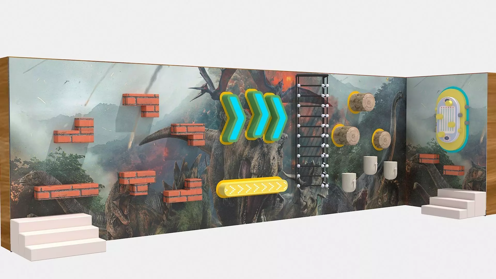 Indoor wall challenge level combination 3D model_6