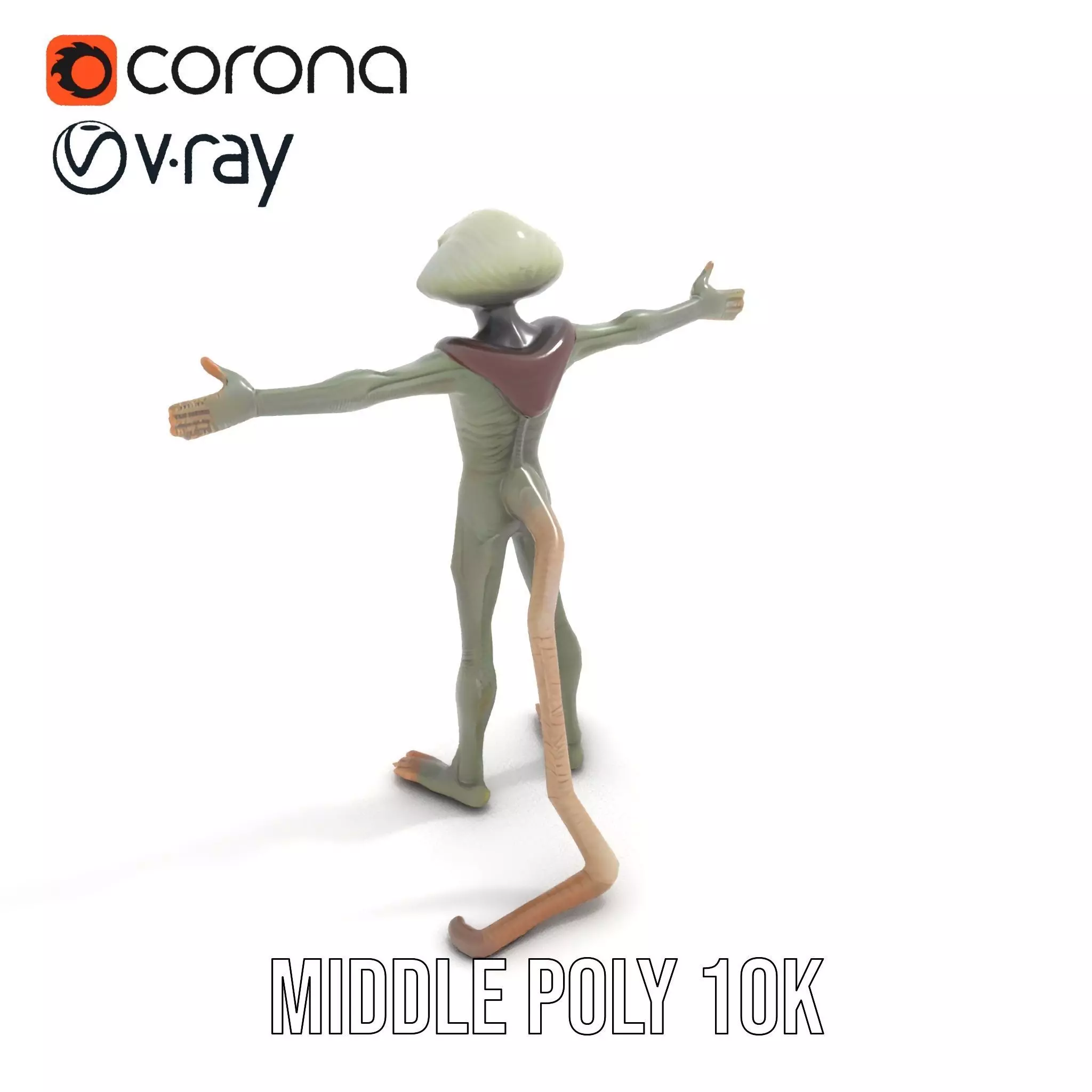 Alien Creature Textured model pack Low-poly 3D model_5