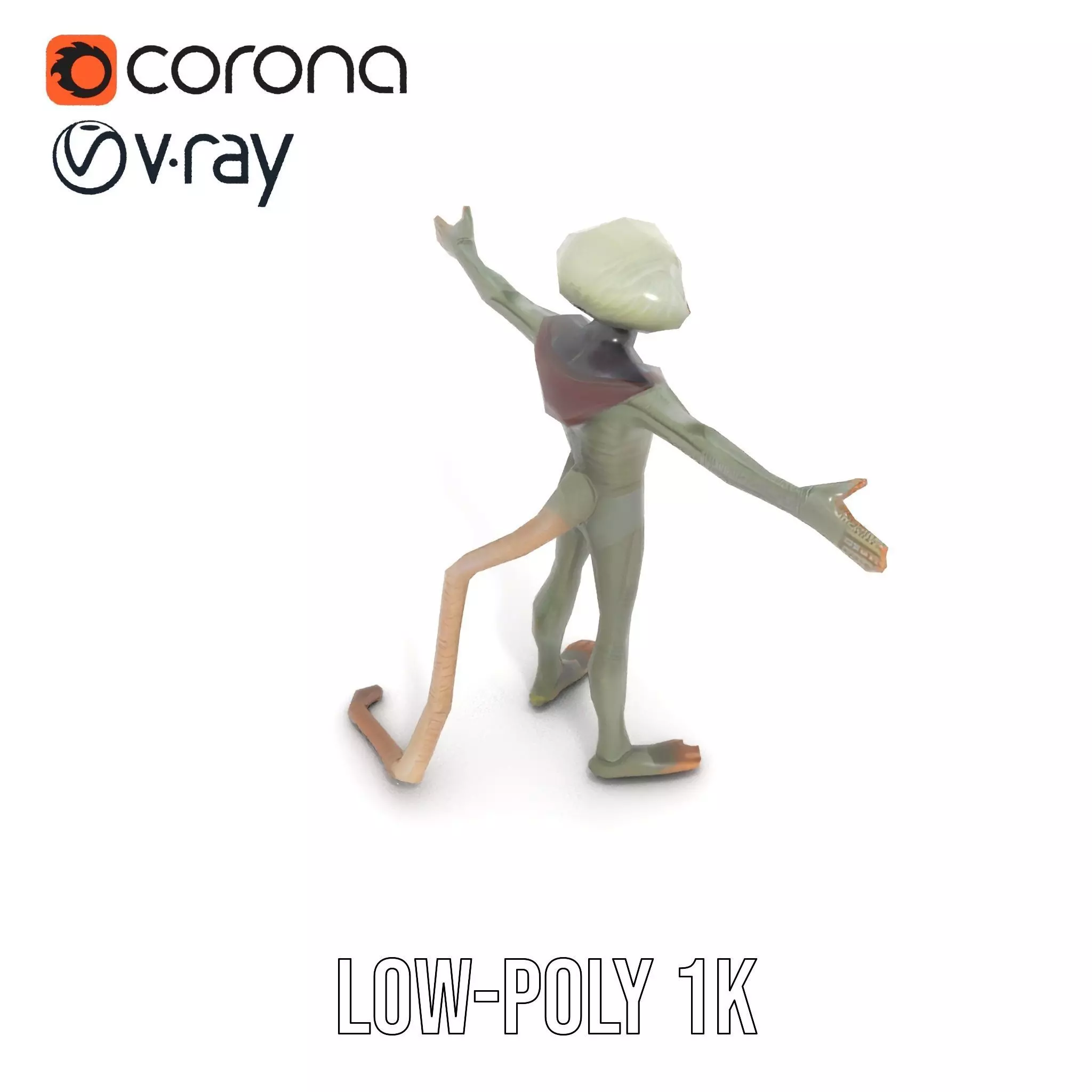 Alien Creature Textured model pack Low-poly 3D model_13