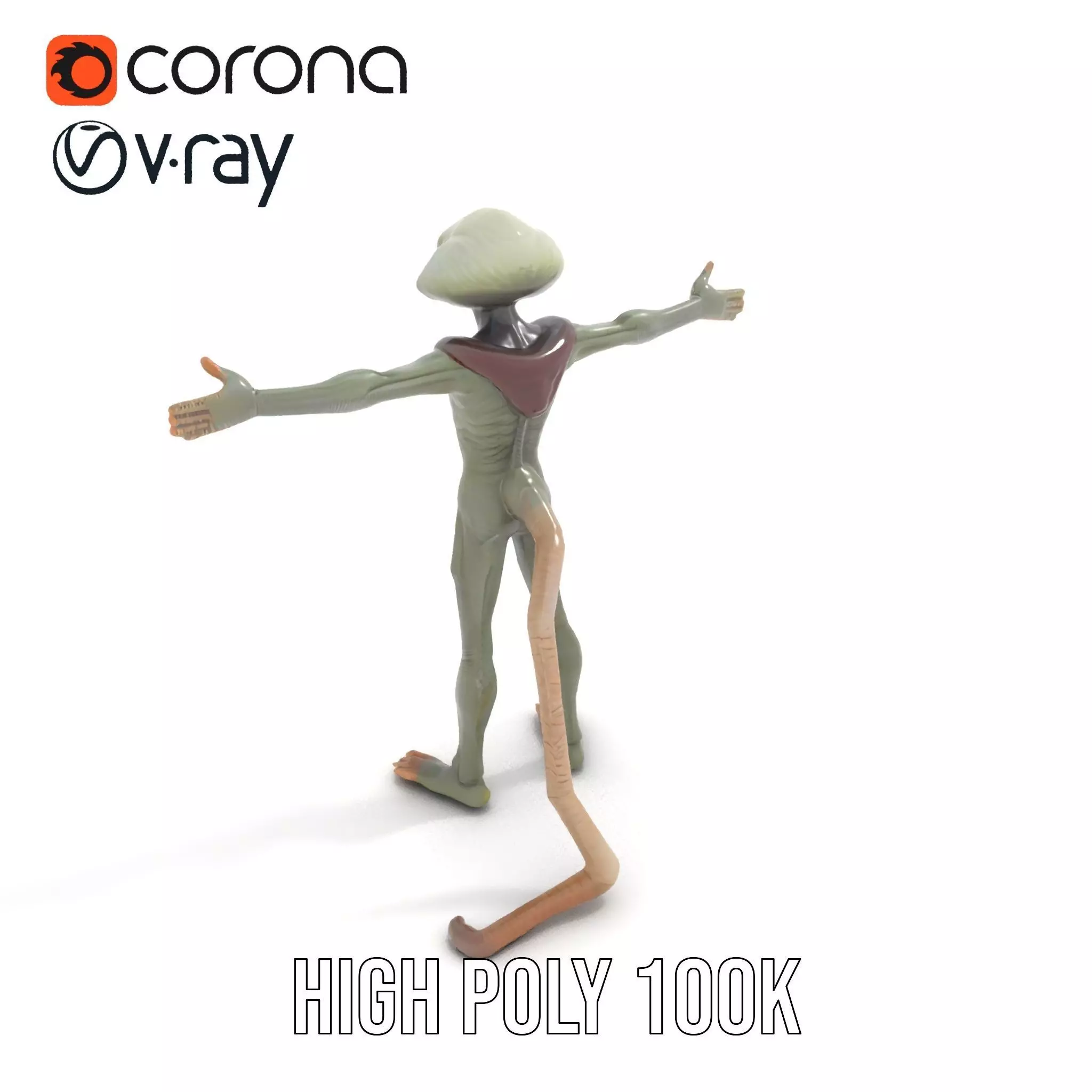 Alien Creature Textured model pack Low-poly 3D model_9