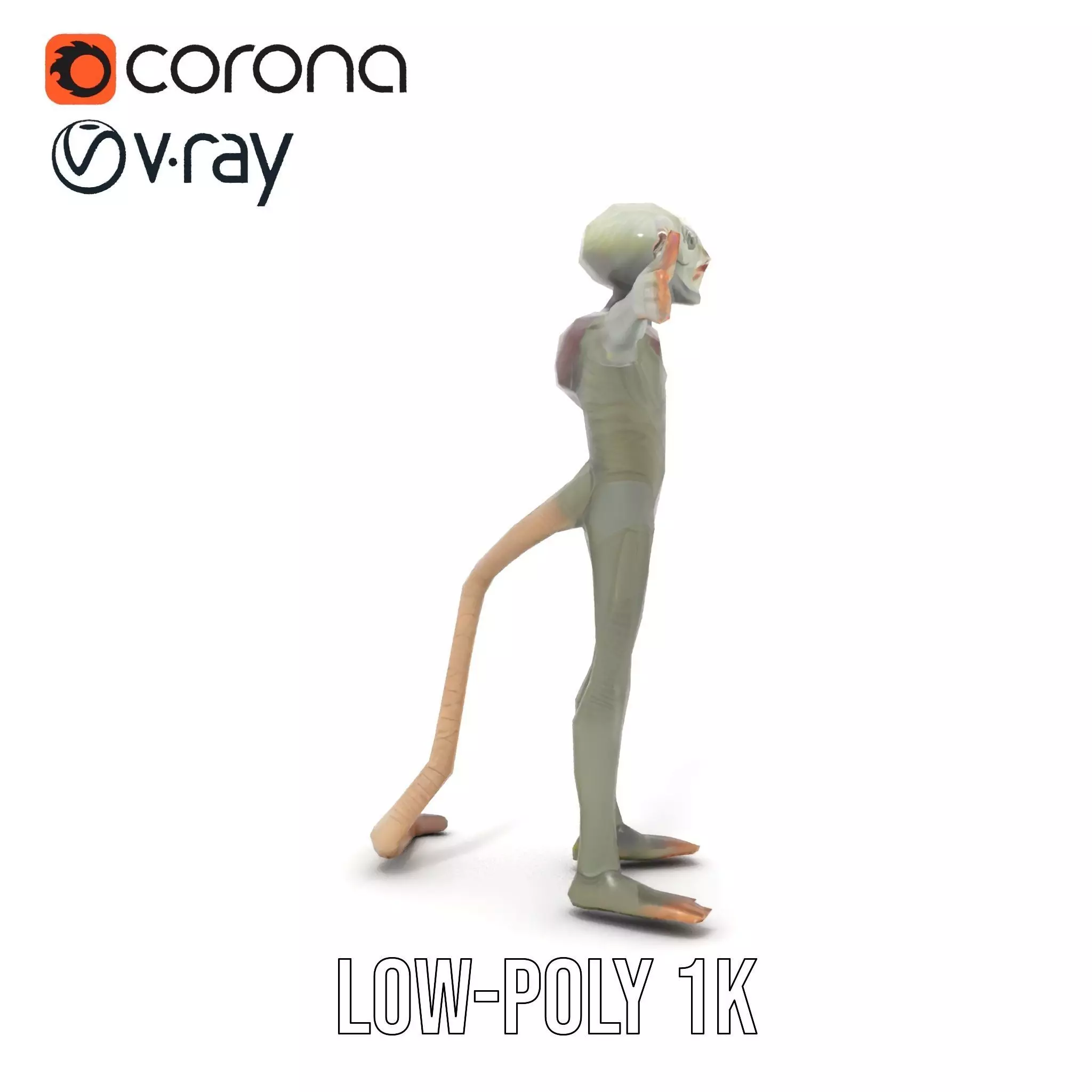 Alien Creature Textured model pack Low-poly 3D model_21