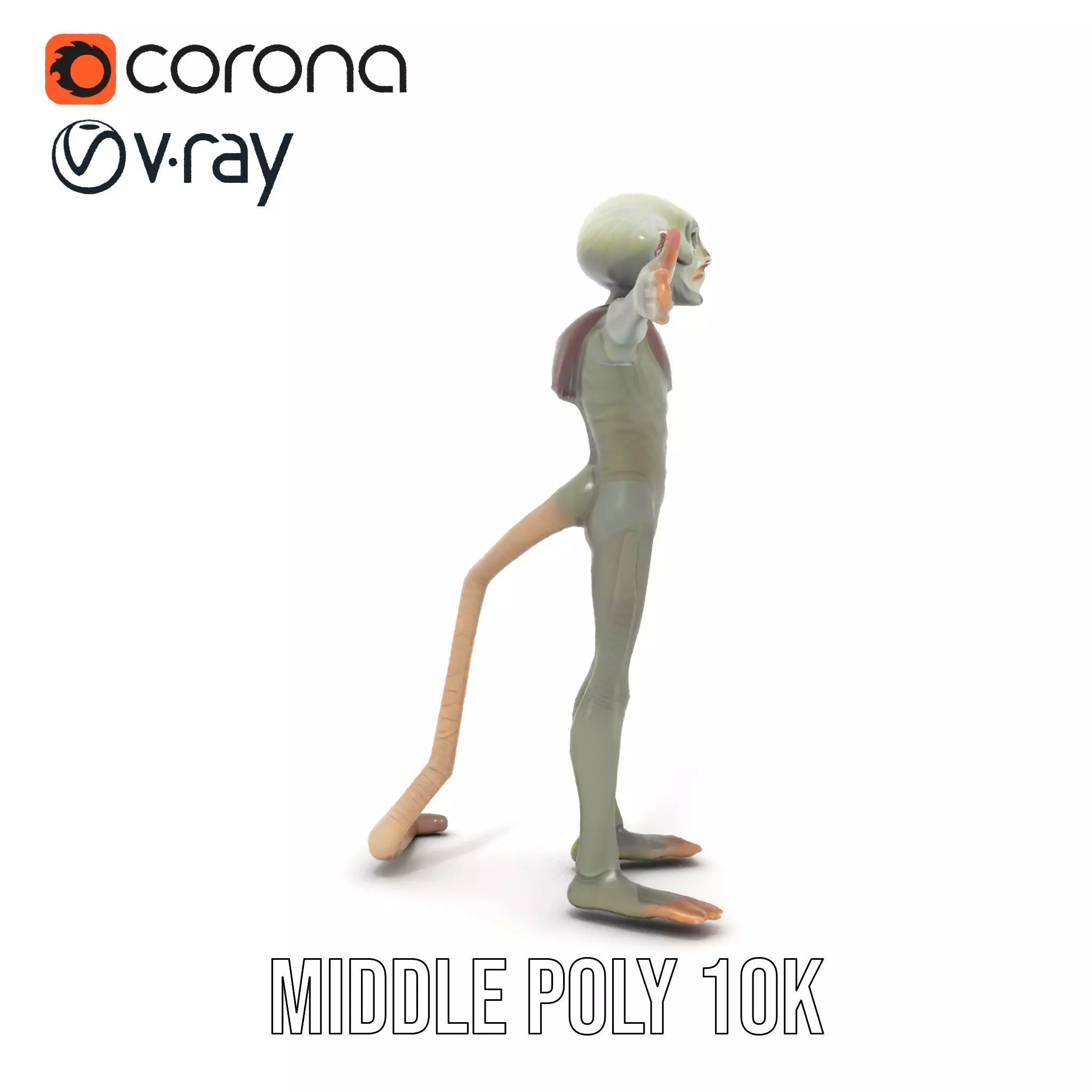 Alien Creature Textured model pack Low-poly 3D model_14