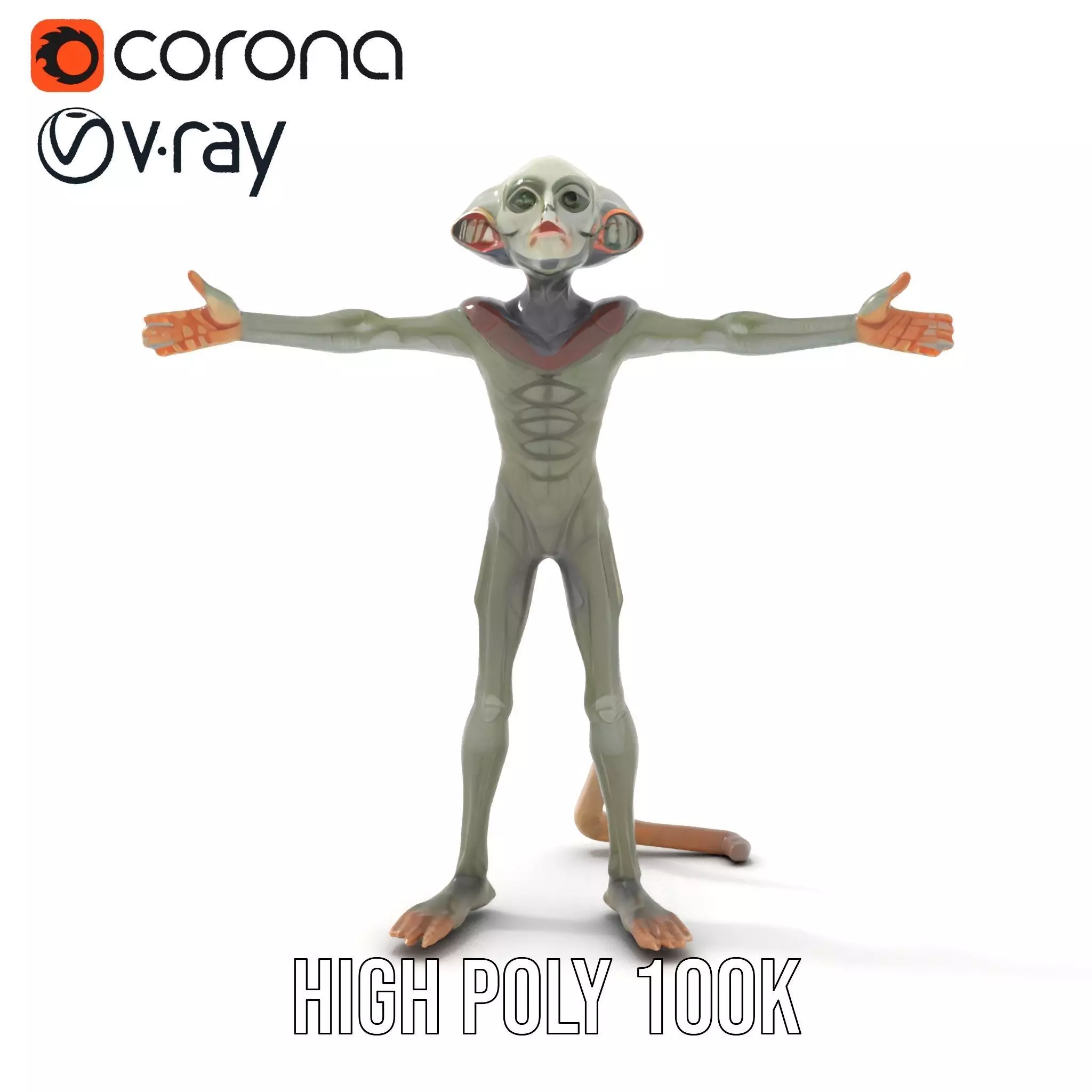 Alien Creature Textured model pack Low-poly 3D model_28