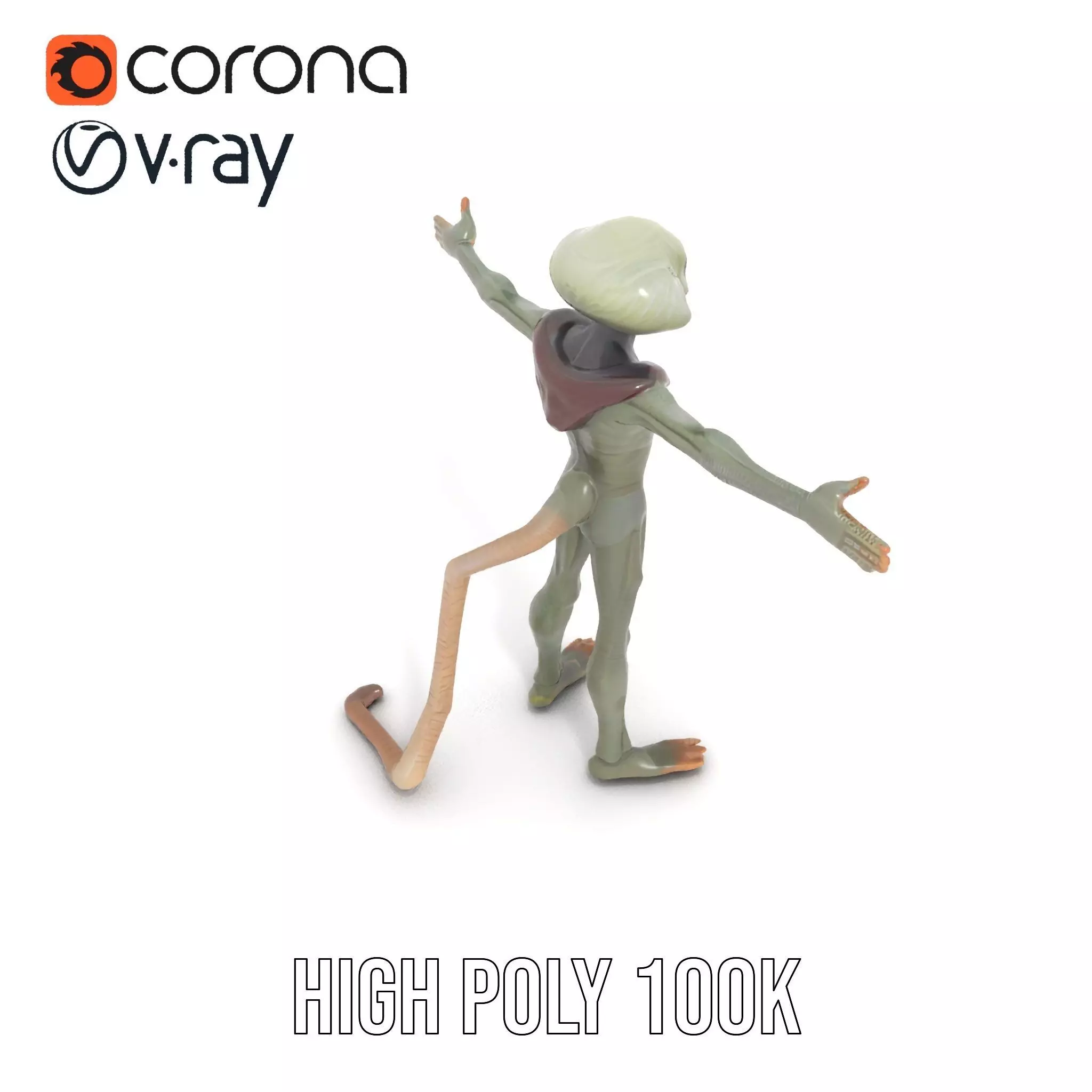 Alien Creature Textured model pack Low-poly 3D model_16