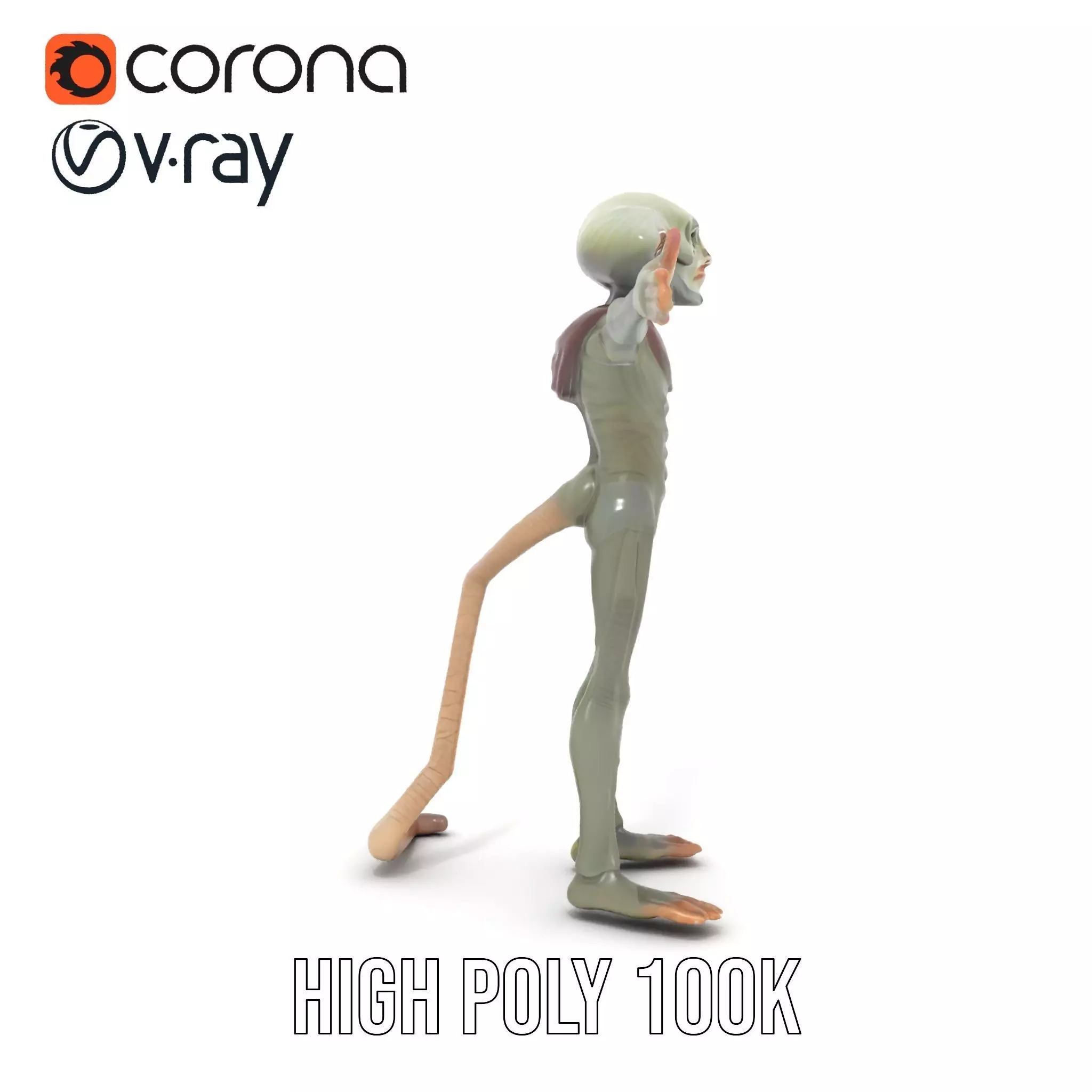 Alien Creature Textured model pack Low-poly 3D model_22